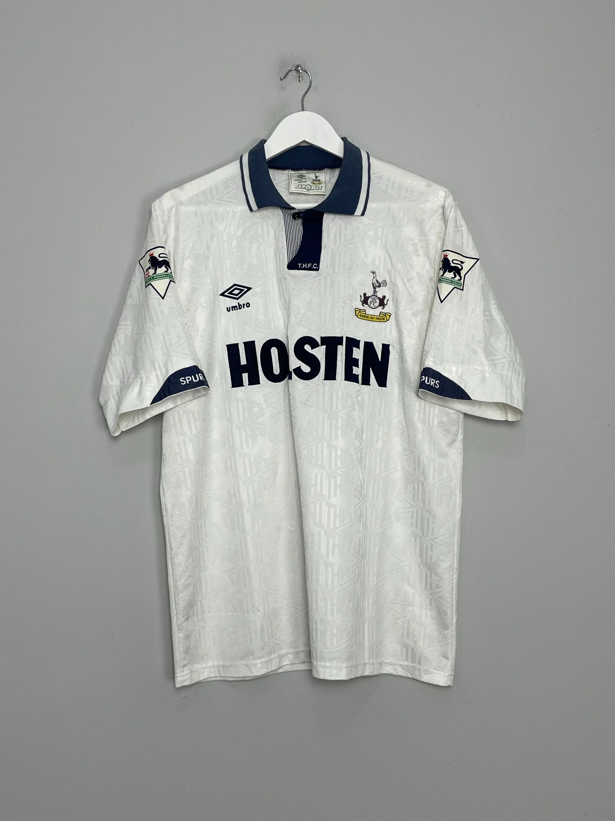 1991/93 TOTTENHAM #10 SHERINGHAM HOME SHIRT (XL) UMBRO