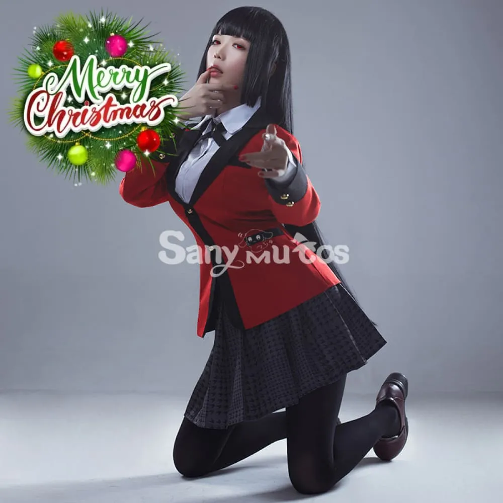 【48H To Ship】Anime Kakegurui Jabami Yumeko JK Red and Black School Uniform Cosplay Costume