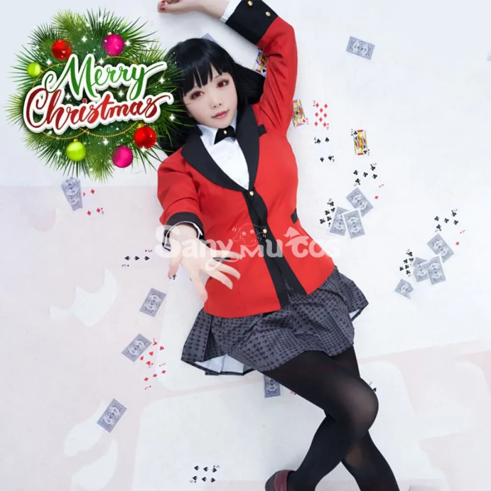 【48H To Ship】Anime Kakegurui Jabami Yumeko JK Red and Black School Uniform Cosplay Costume