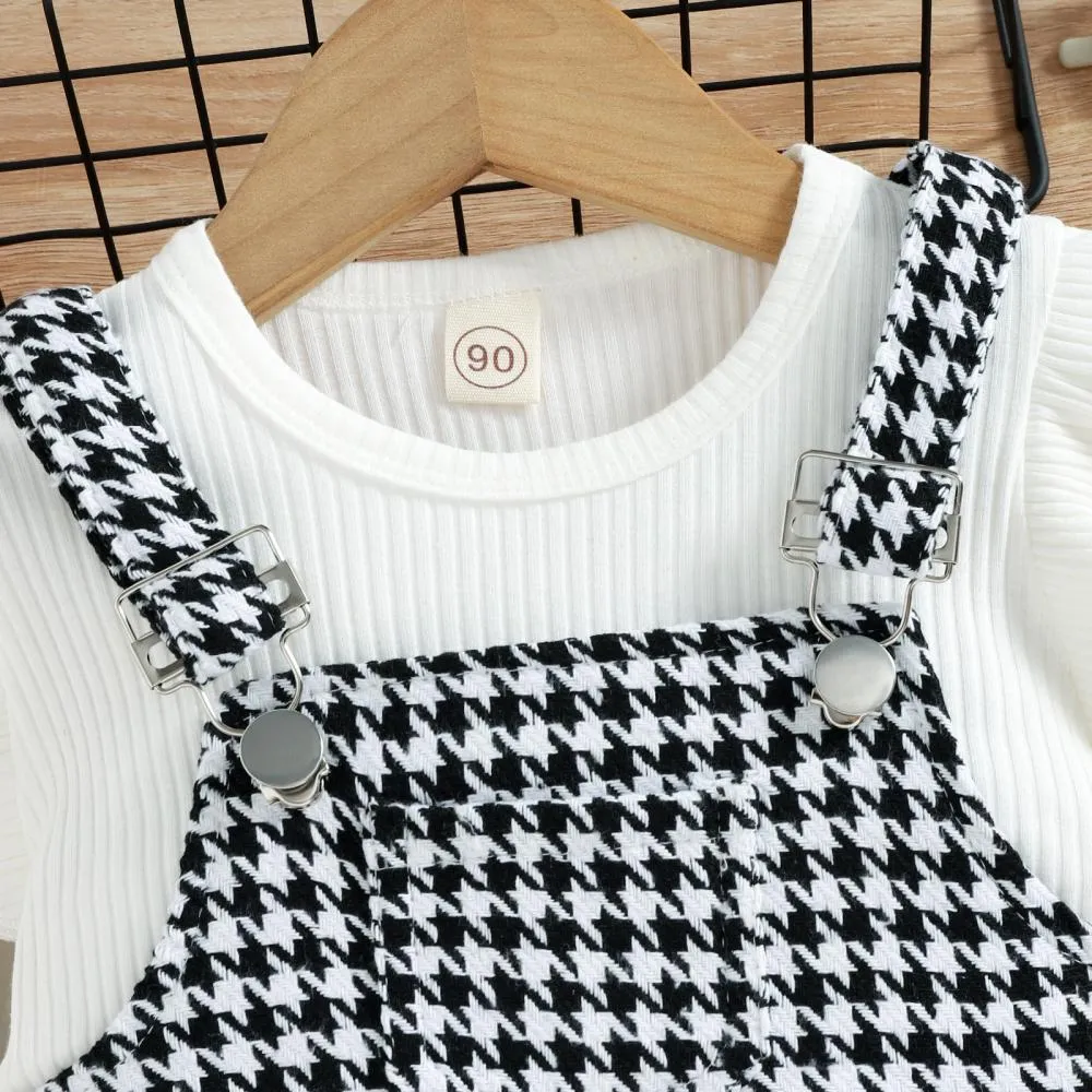 Autumn And Winter Pit Strip Flying Sleeve Jacket Long Sleeve Strap Pants Two-piece Wholesale Girls Clothes