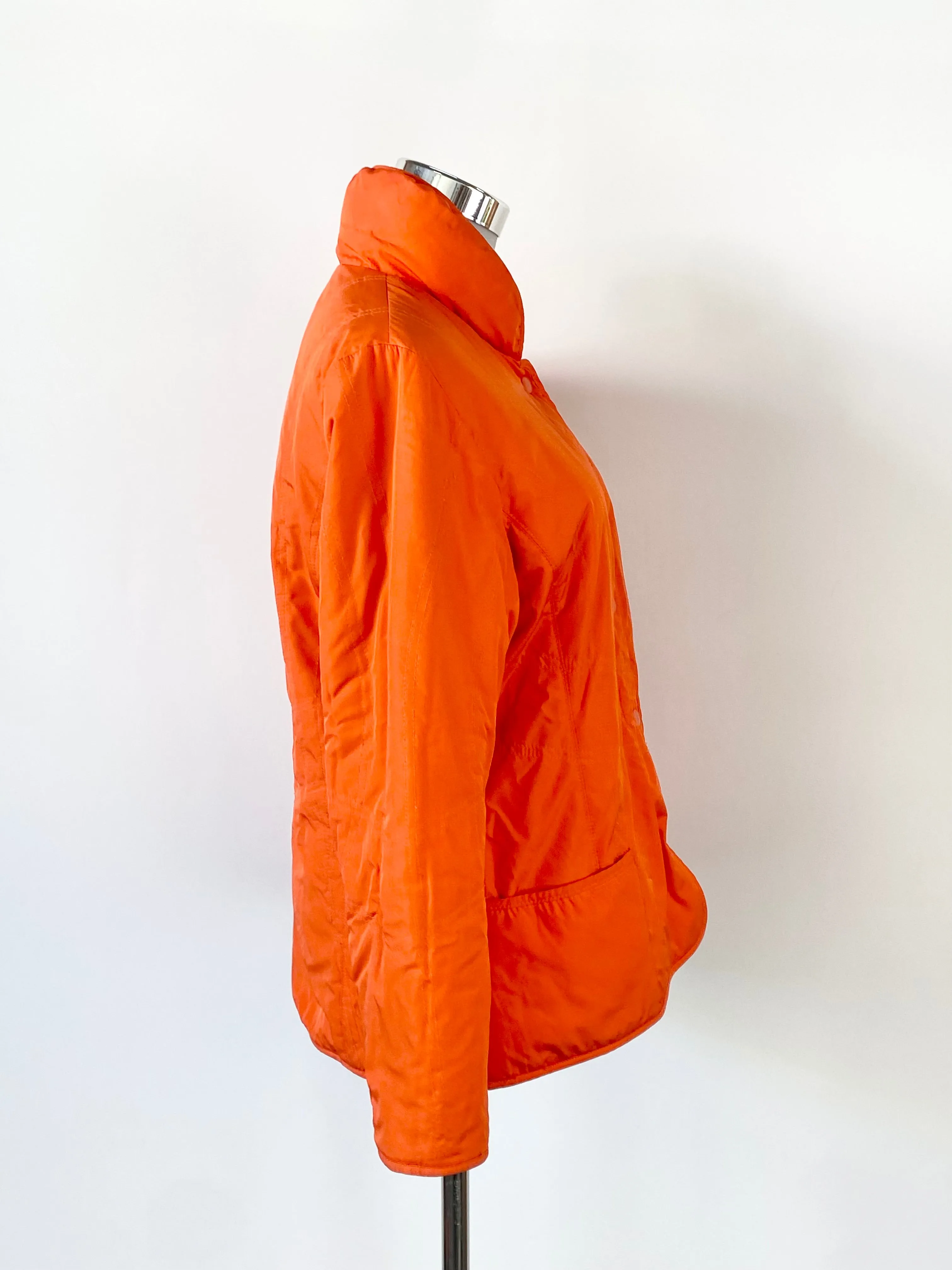 Balla Orange Reversible Silk Quilted Jacket - AU8/10