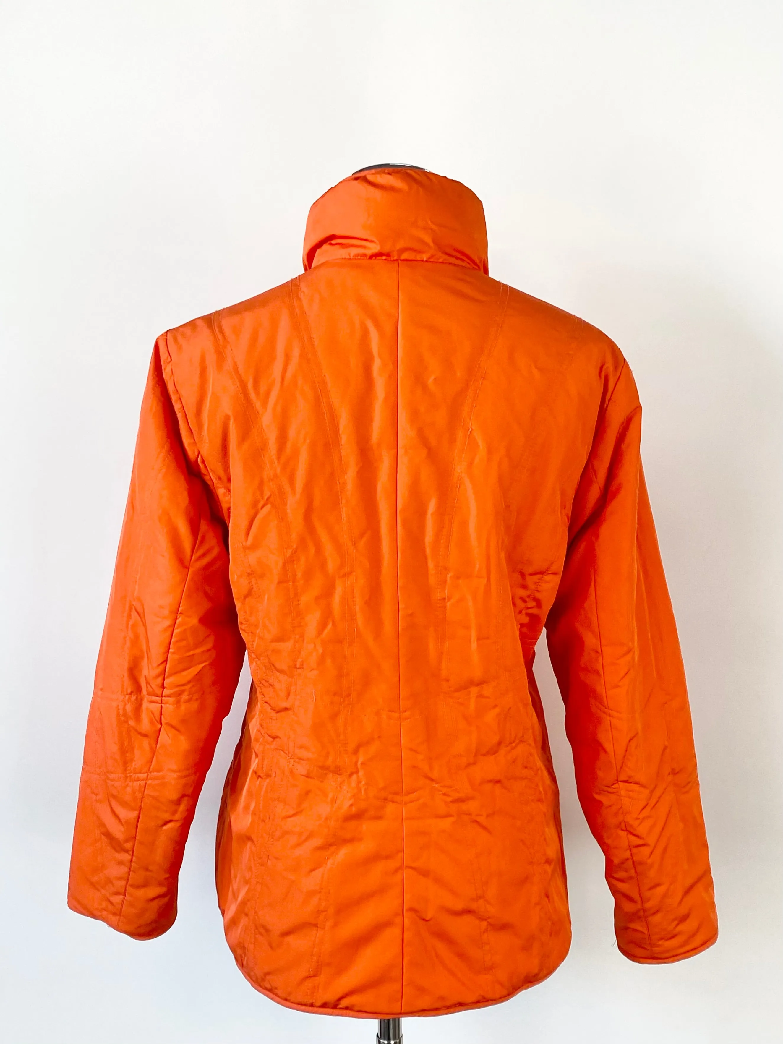 Balla Orange Reversible Silk Quilted Jacket - AU8/10