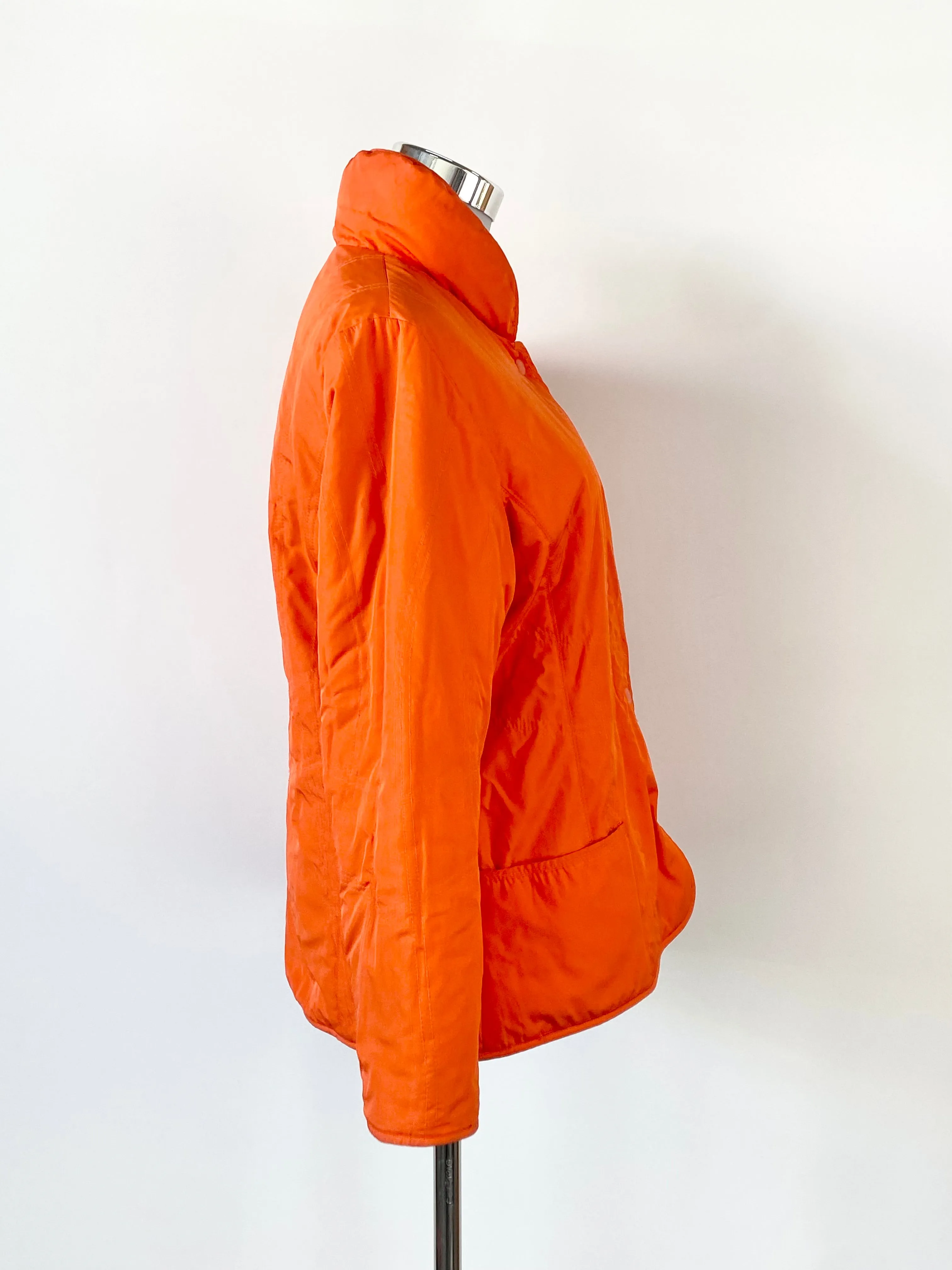 Balla Orange Reversible Silk Quilted Jacket - AU8/10