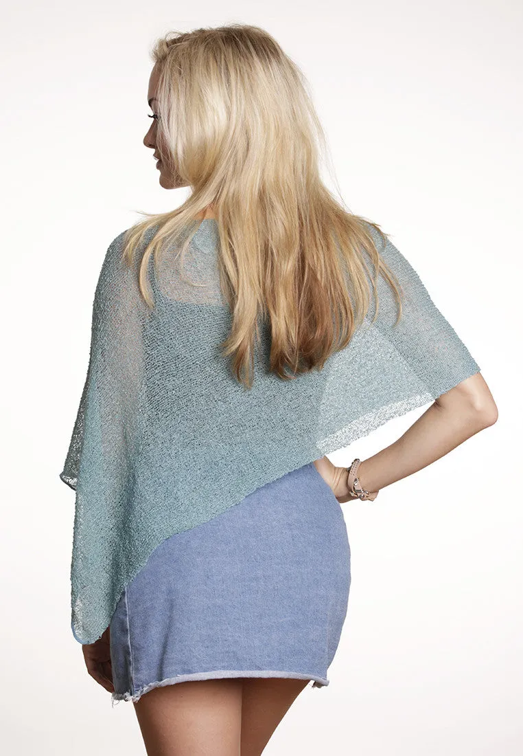 Boho Poncho (Aqua Blue) Wholesale is available
