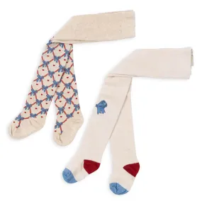 Bow Jacquard Tights by Konges Slojd (Pack of 2)