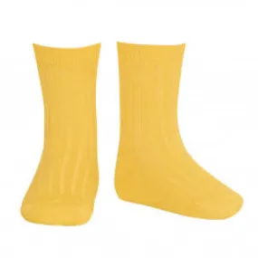 CONDOR - RIB SHORT SOCK: COLOUR #630 AMARILLO YELLOW