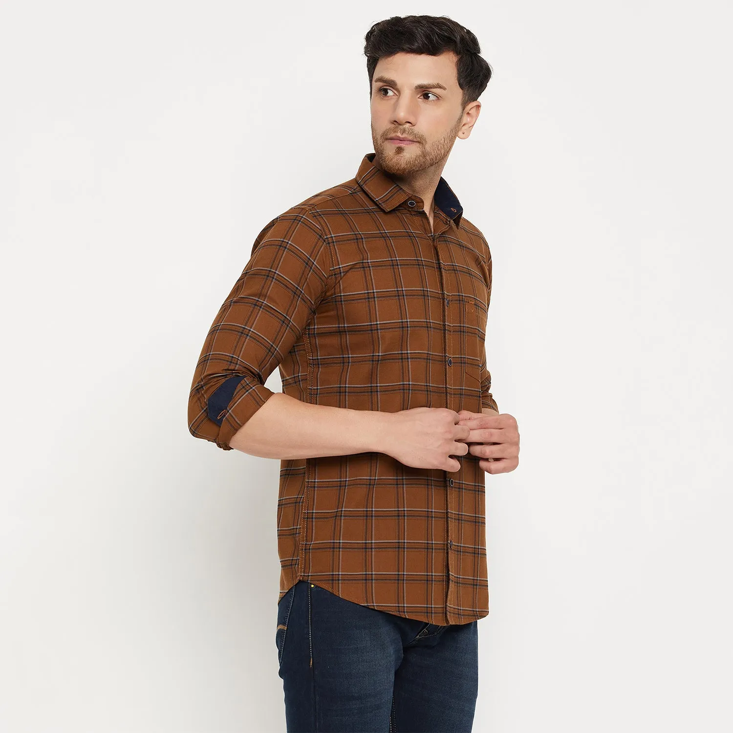 Duke Stardust Men Full Sleeve Cotton Shirt (SDO5CKON)