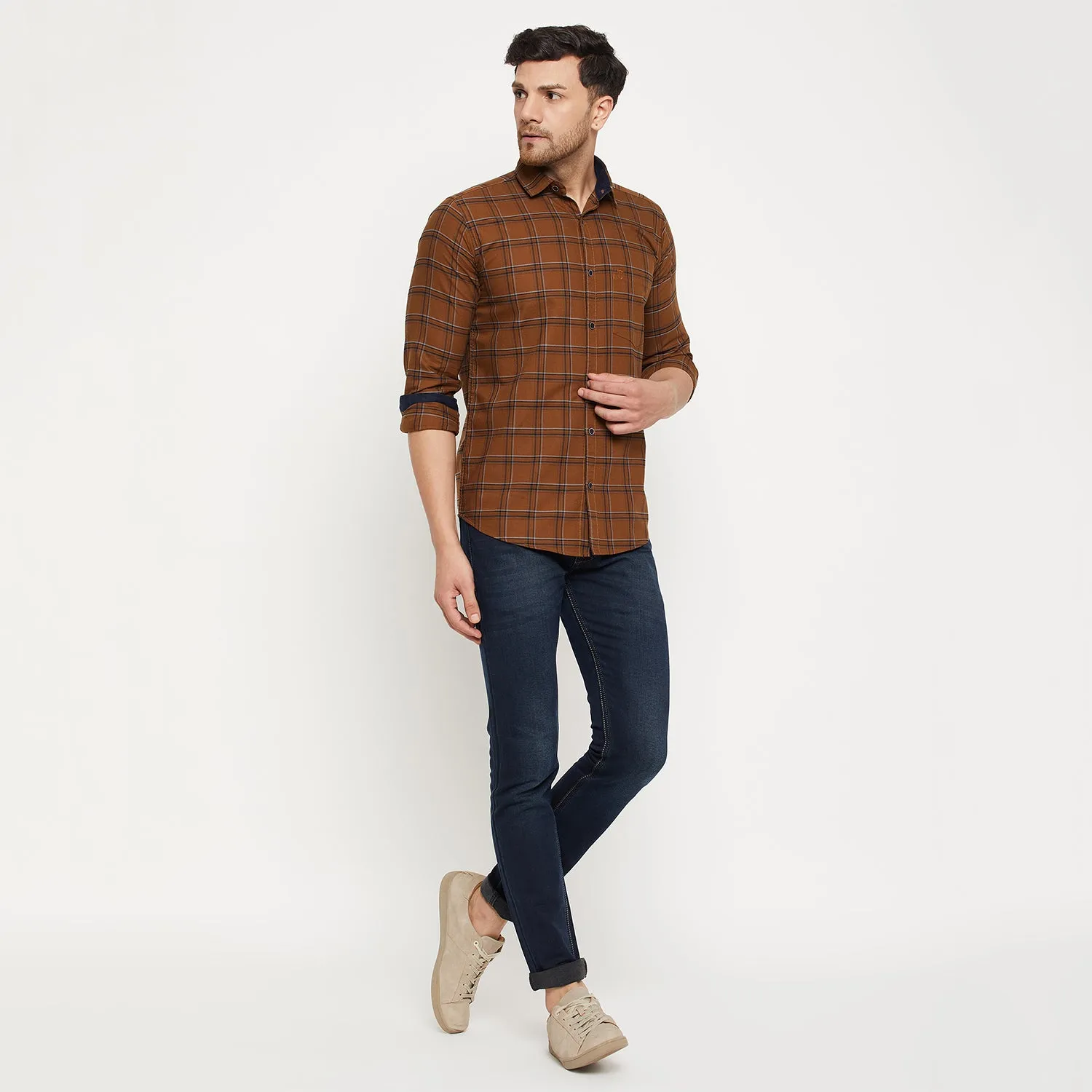 Duke Stardust Men Full Sleeve Cotton Shirt (SDO5CKON)