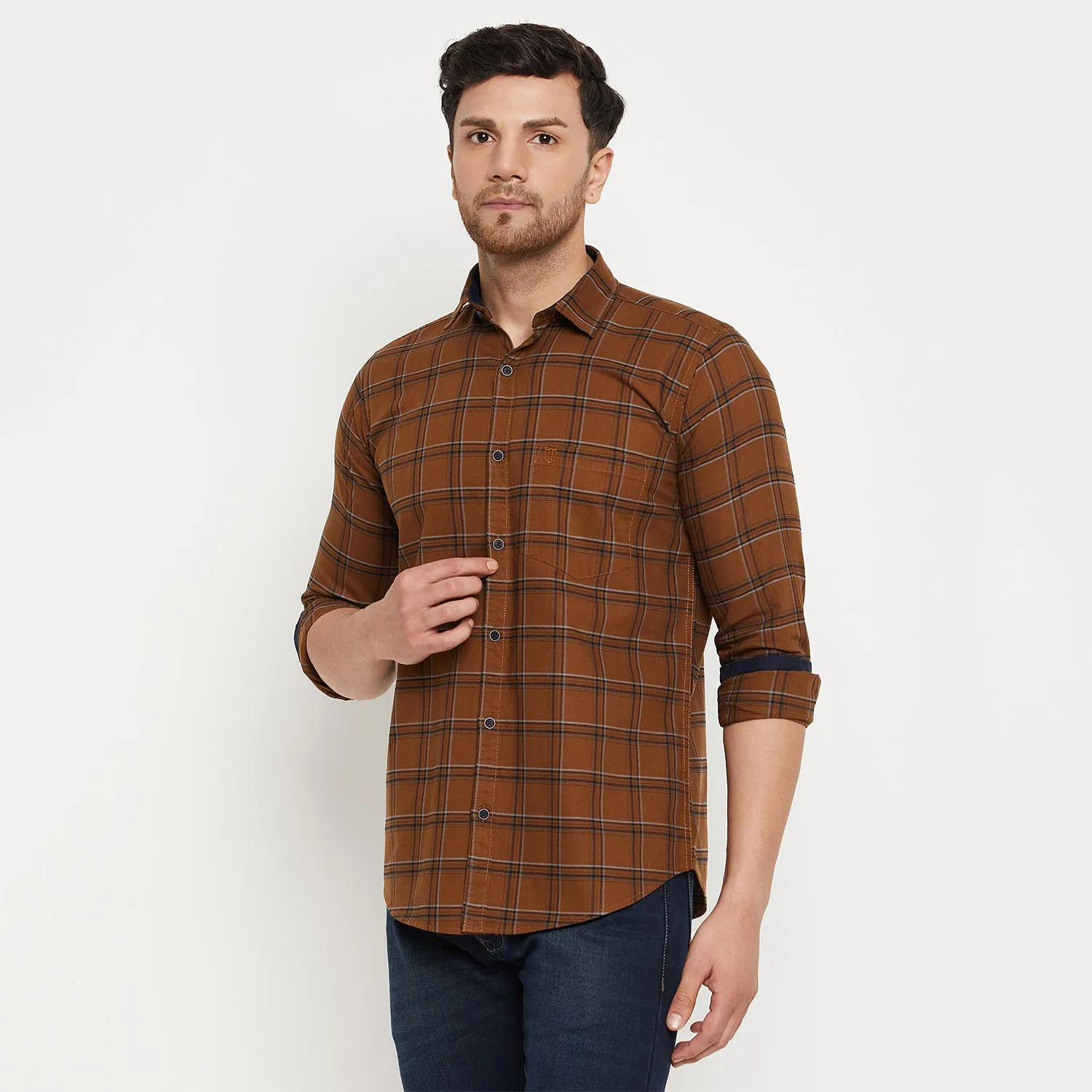 Duke Stardust Men Full Sleeve Cotton Shirt (SDO5CKON)