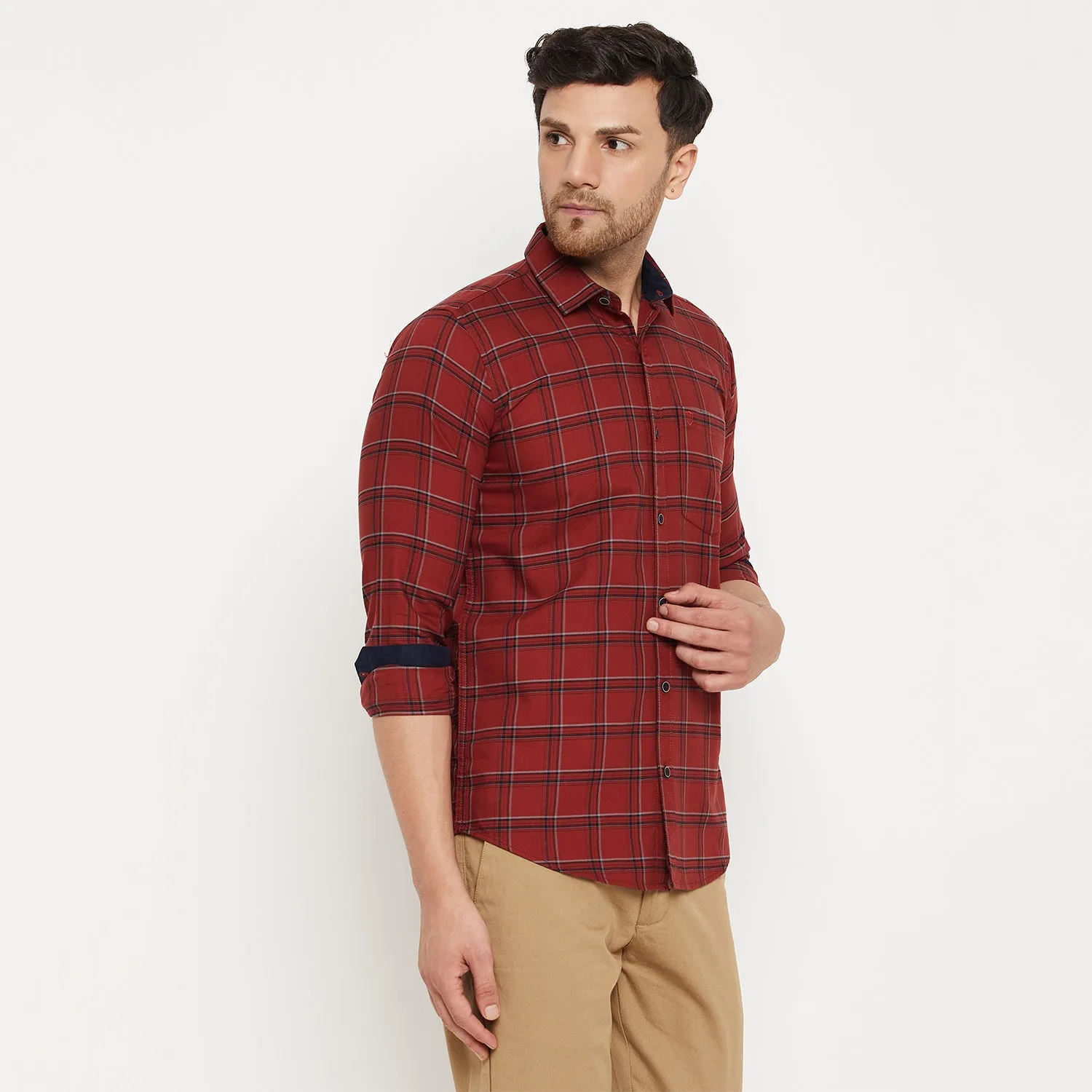 Duke Stardust Men Full Sleeve Cotton Shirt (SDO5CKON)