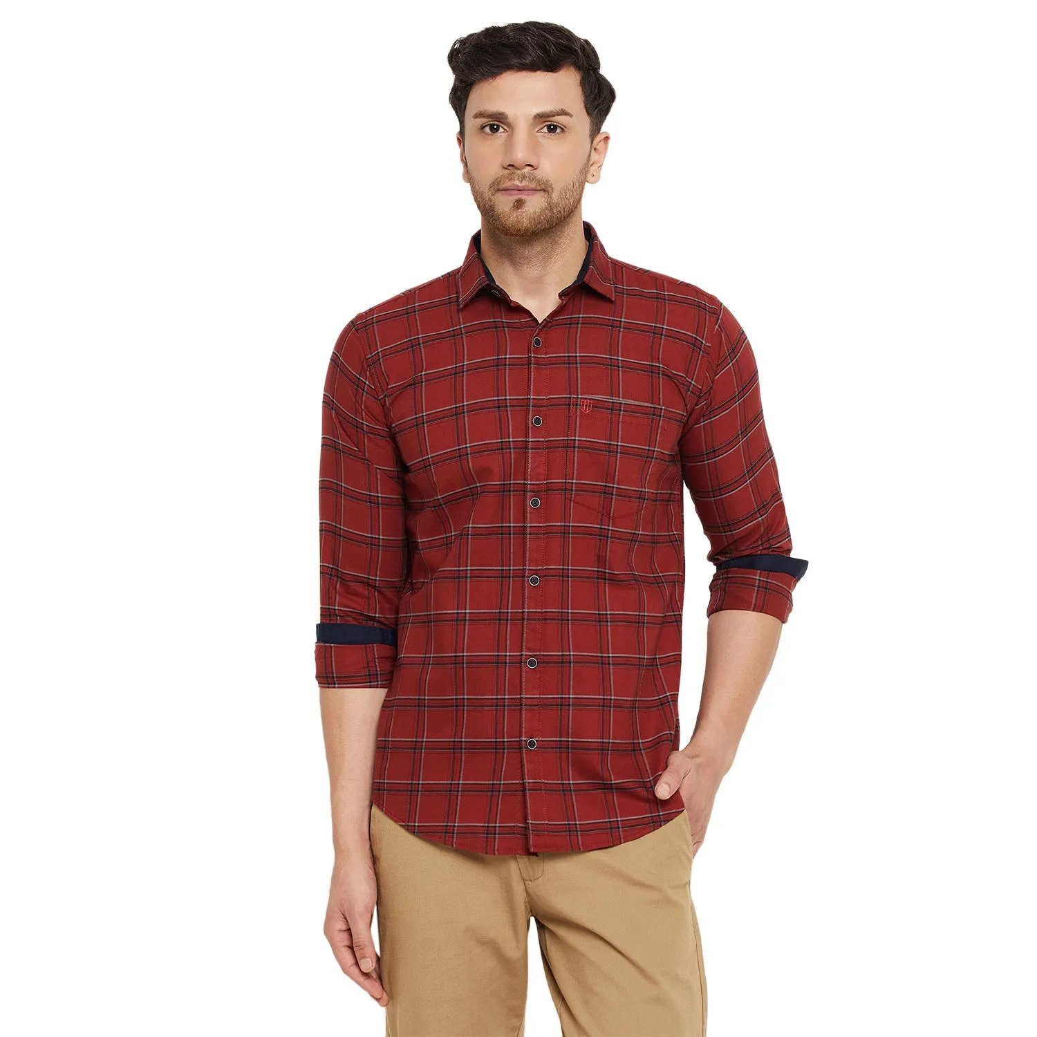Duke Stardust Men Full Sleeve Cotton Shirt (SDO5CKON)