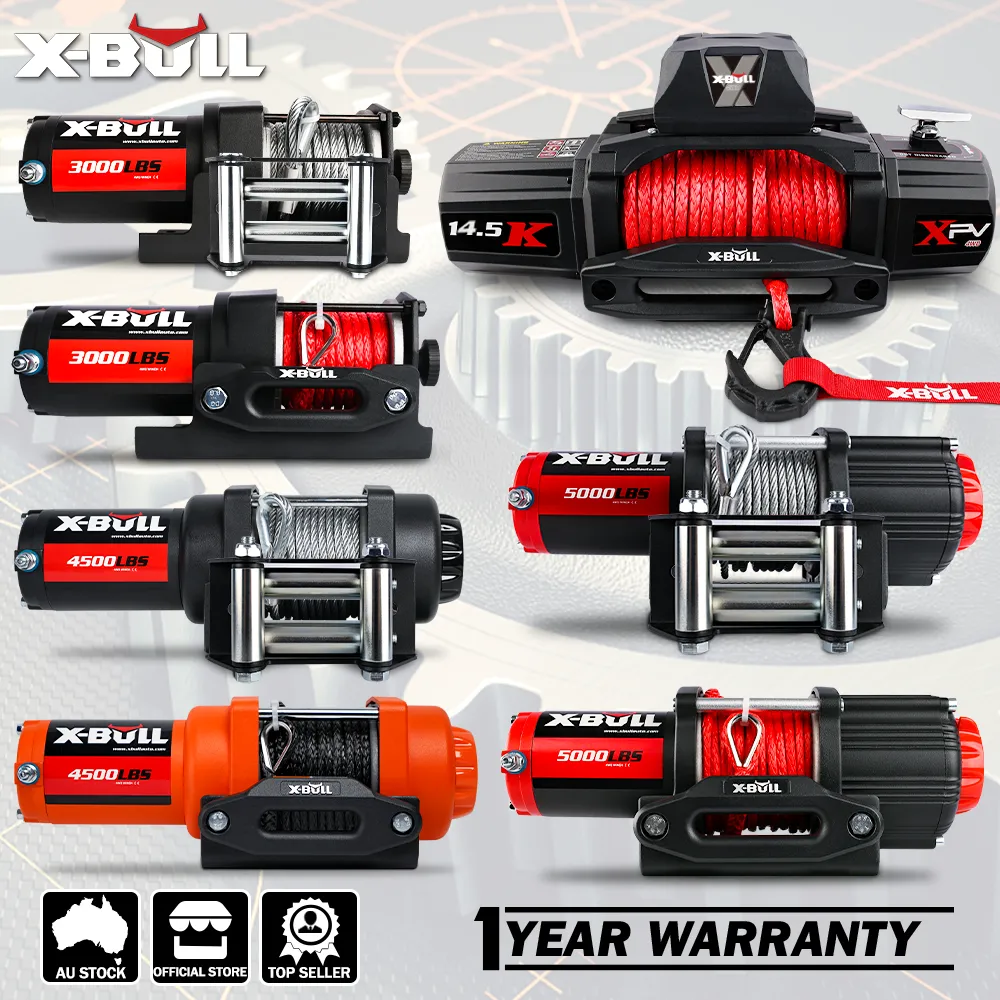 Easy-Install 6000LBS Electric Winch, Synthetic Rope, Wireless Remote - X-BULL