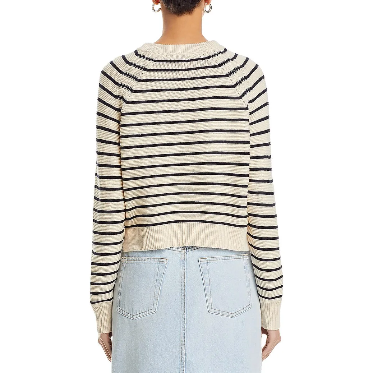 French Connection Womens Lillie Mozart Crop Crewneck Pullover Sweater