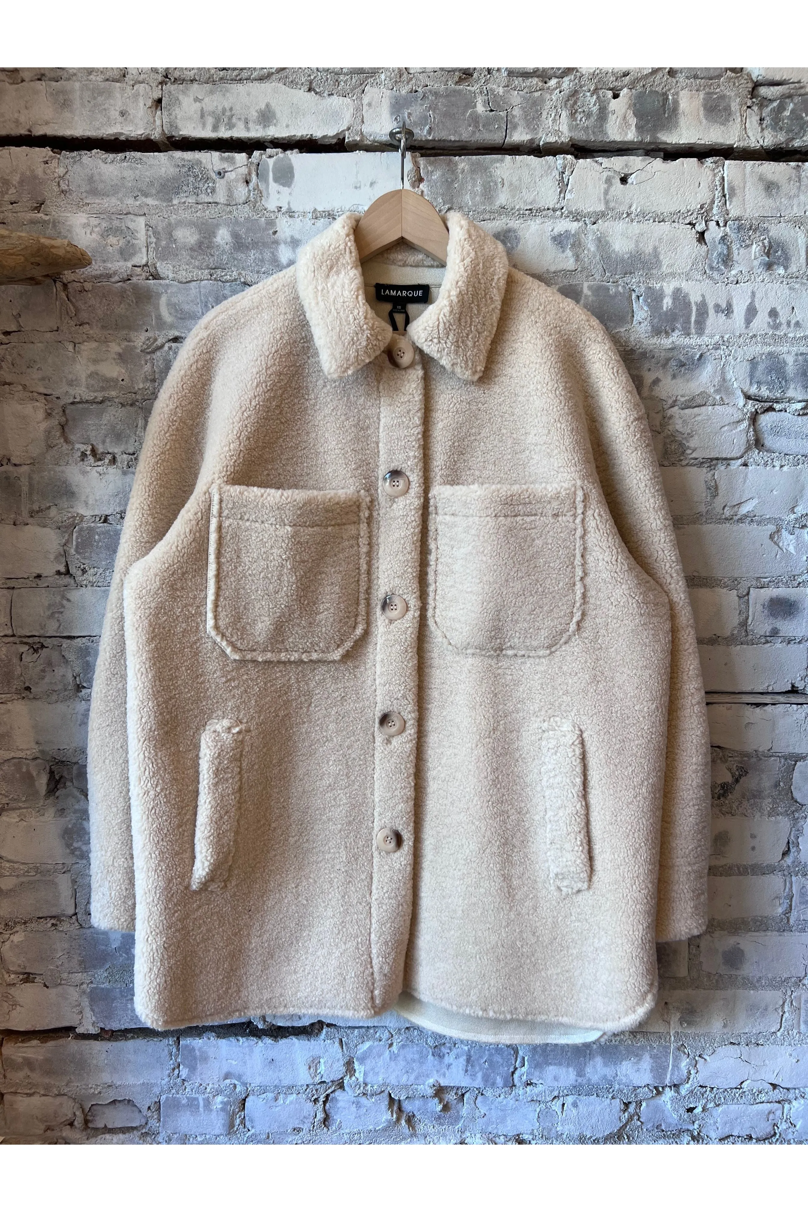 Kane Sherpa Shacket - Beige