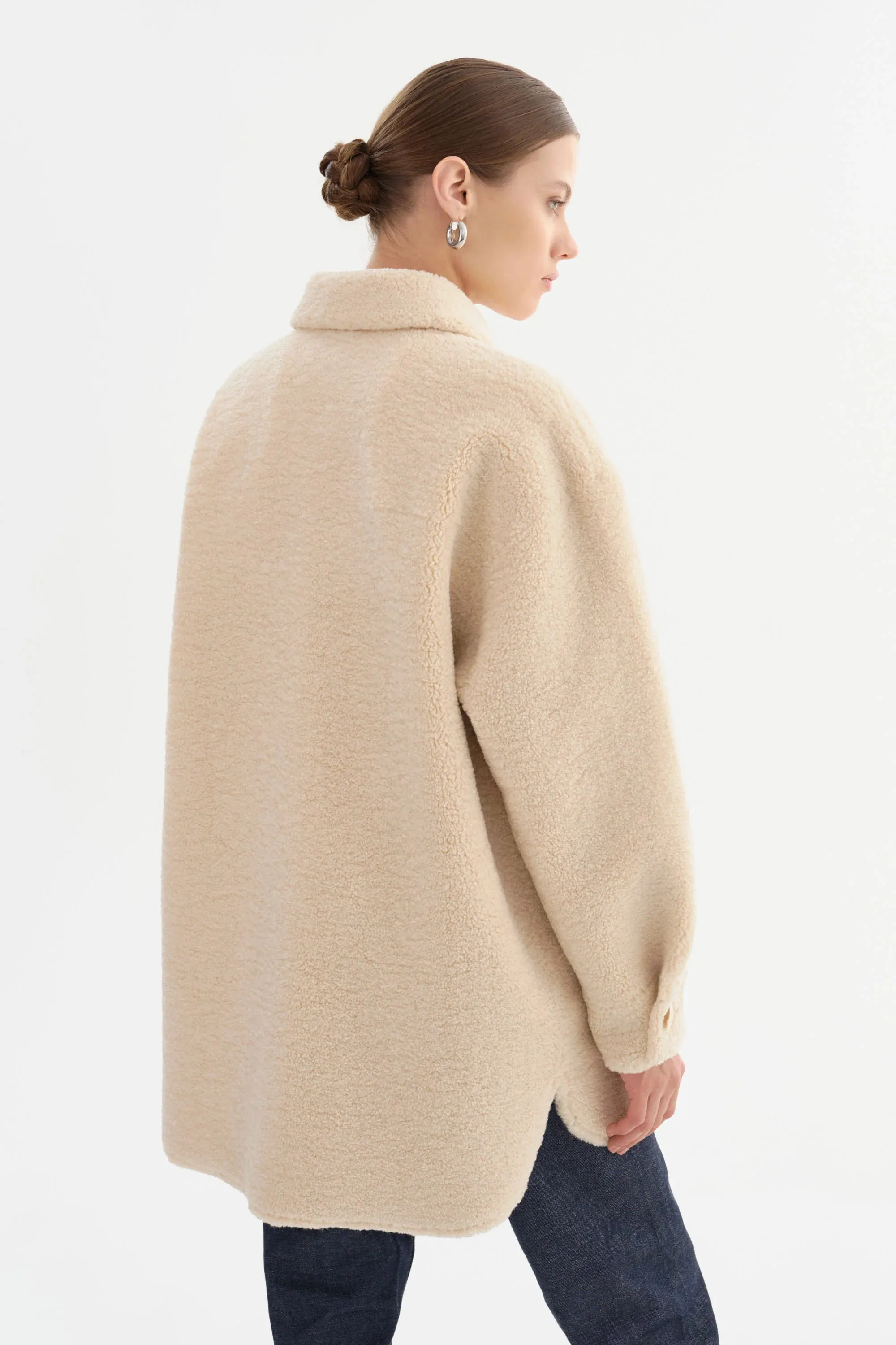 Kane Sherpa Shacket - Beige
