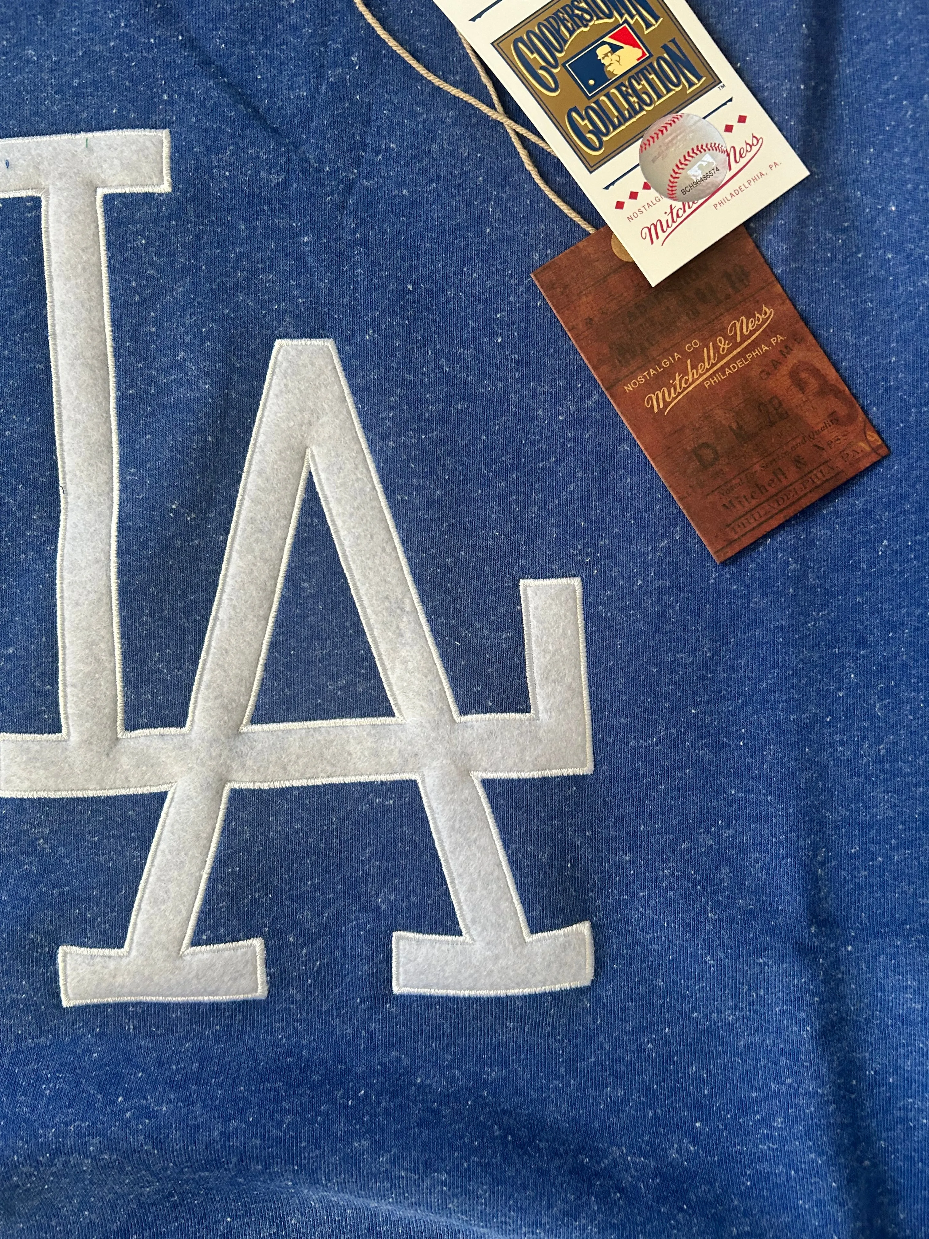 Los Angeles Dodgers Mitchell & Ness Snow Washed Fleece Crew Pullover