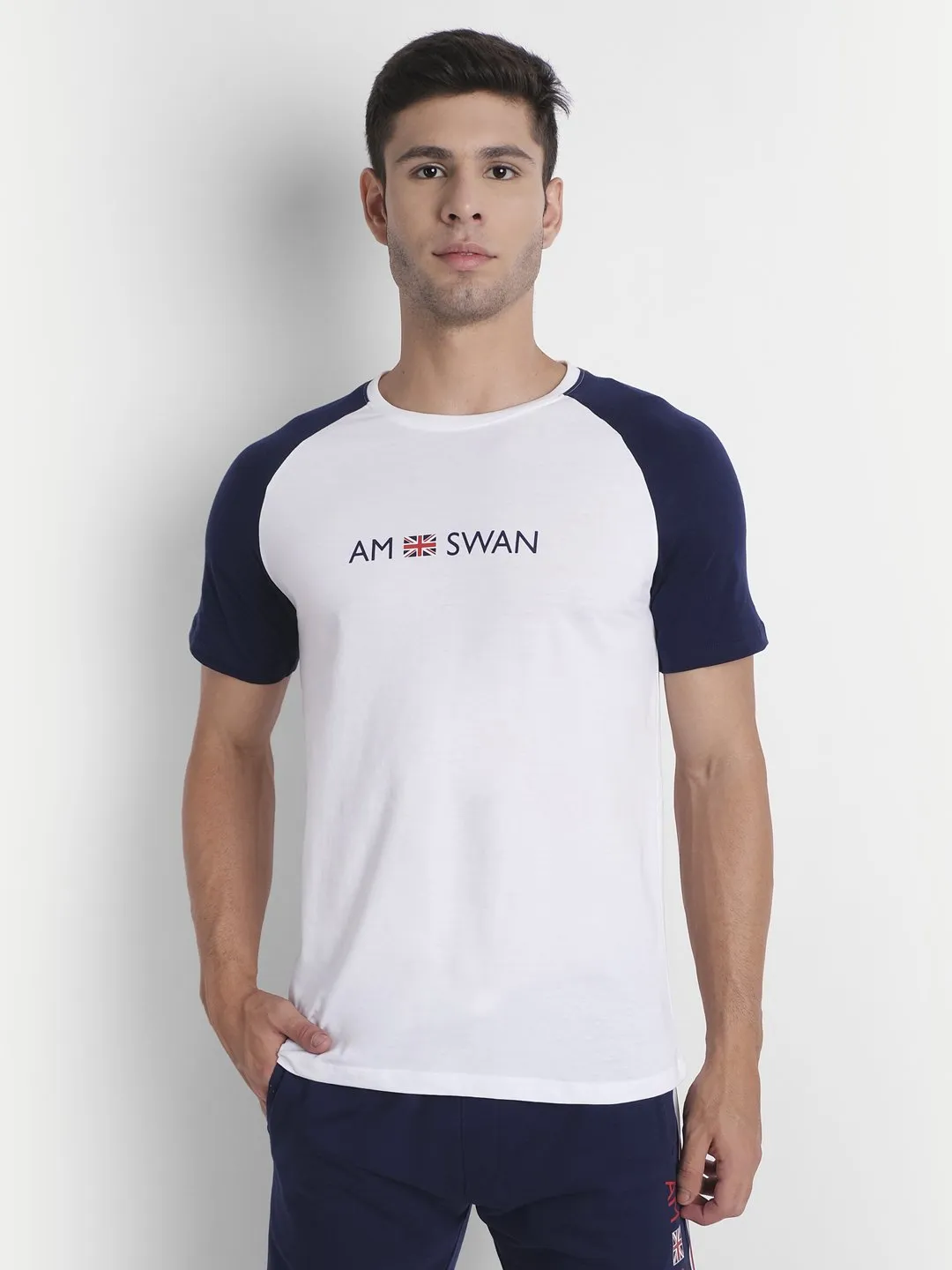 Mens Premium Cotton Printed Raglan Half Sleeve T-Shirts