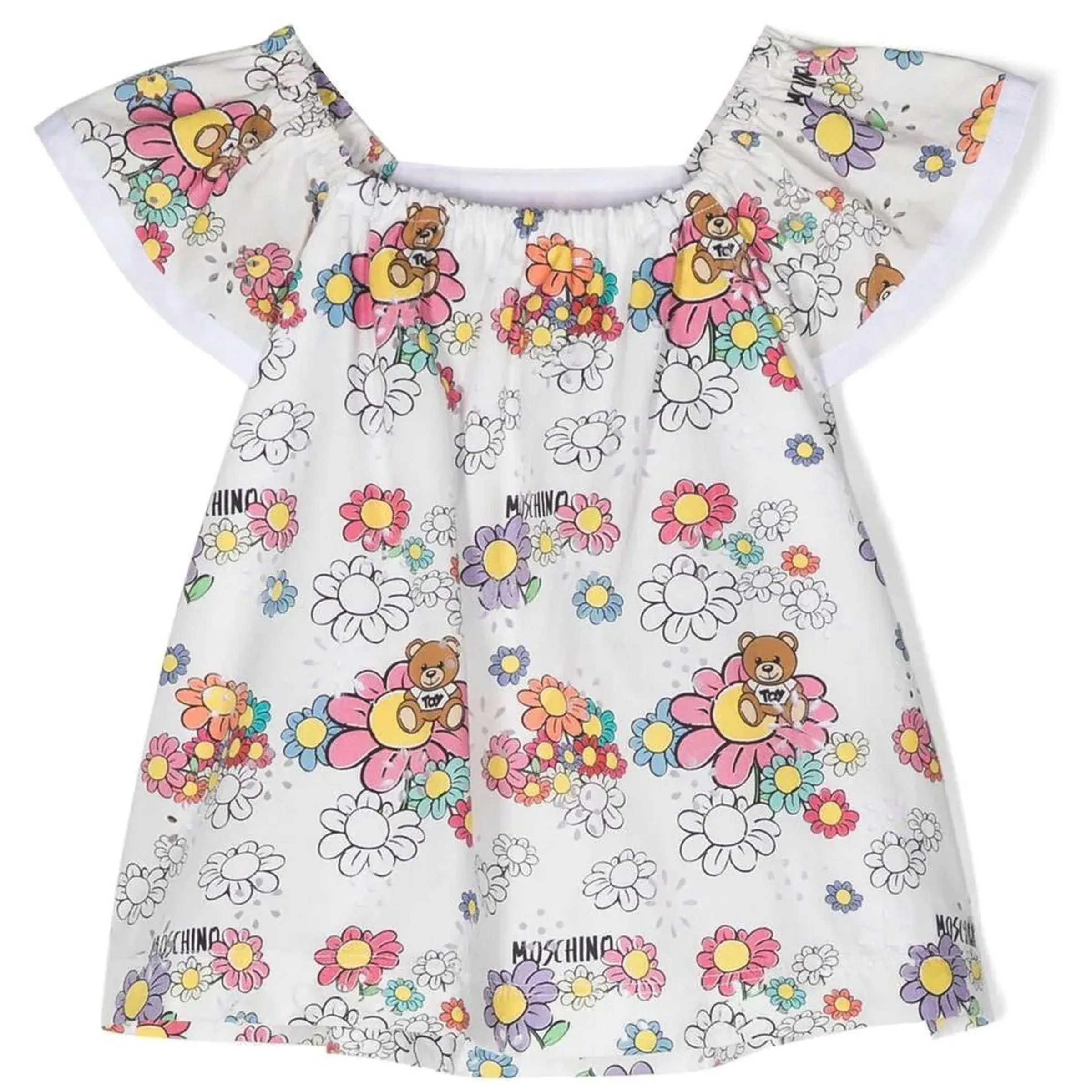 Multicolor Teddy Bear Cotton Dress