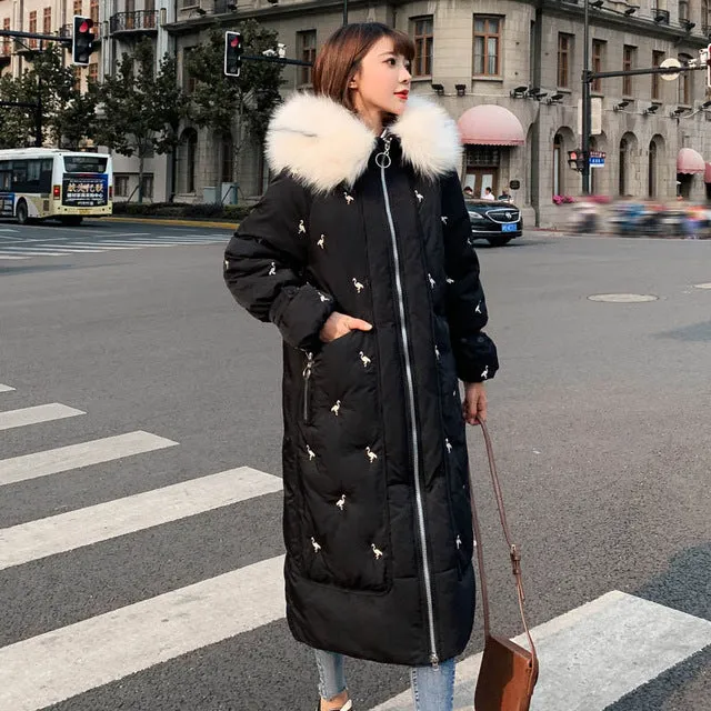 New Arrival 2020 Fashion Coats Women Winter Sweater Fur Collar Hood Warm Cotton Coat Women Clothes