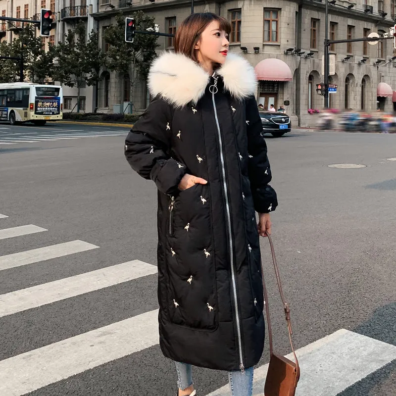 New Arrival 2020 Fashion Coats Women Winter Sweater Fur Collar Hood Warm Cotton Coat Women Clothes