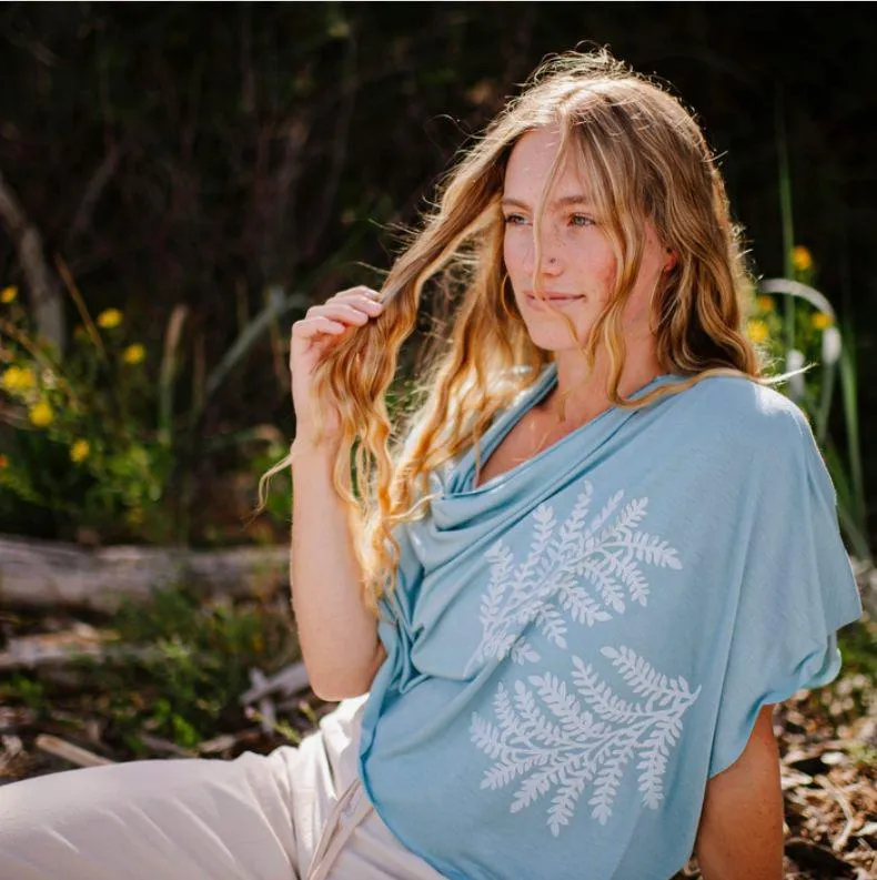 Poncho - Aqua (White Ink) by Windsparrow Studio