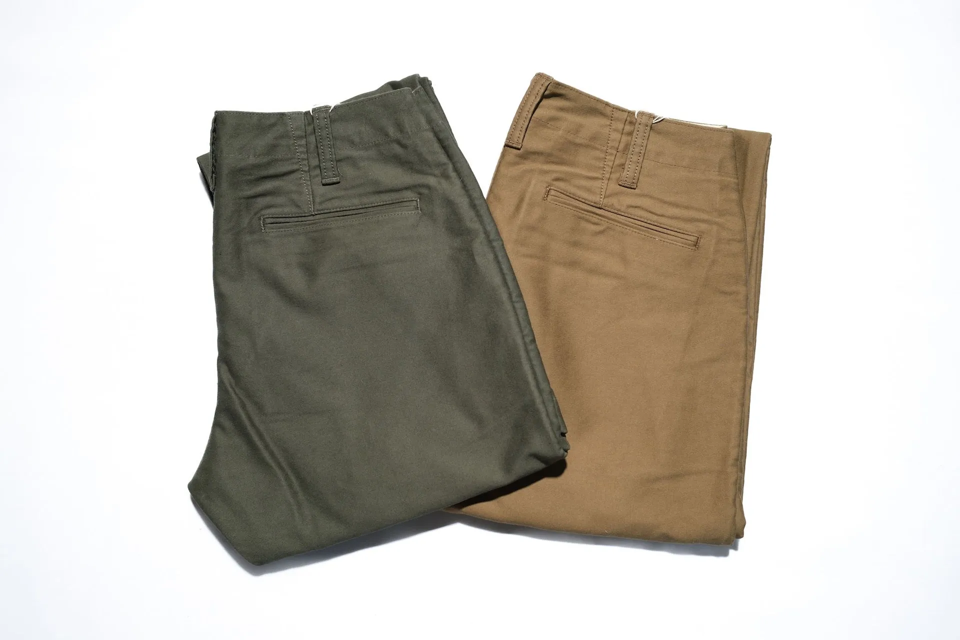 Pure Blue Japan 12oz Moleskin "Worker's Chinos" (Beige)