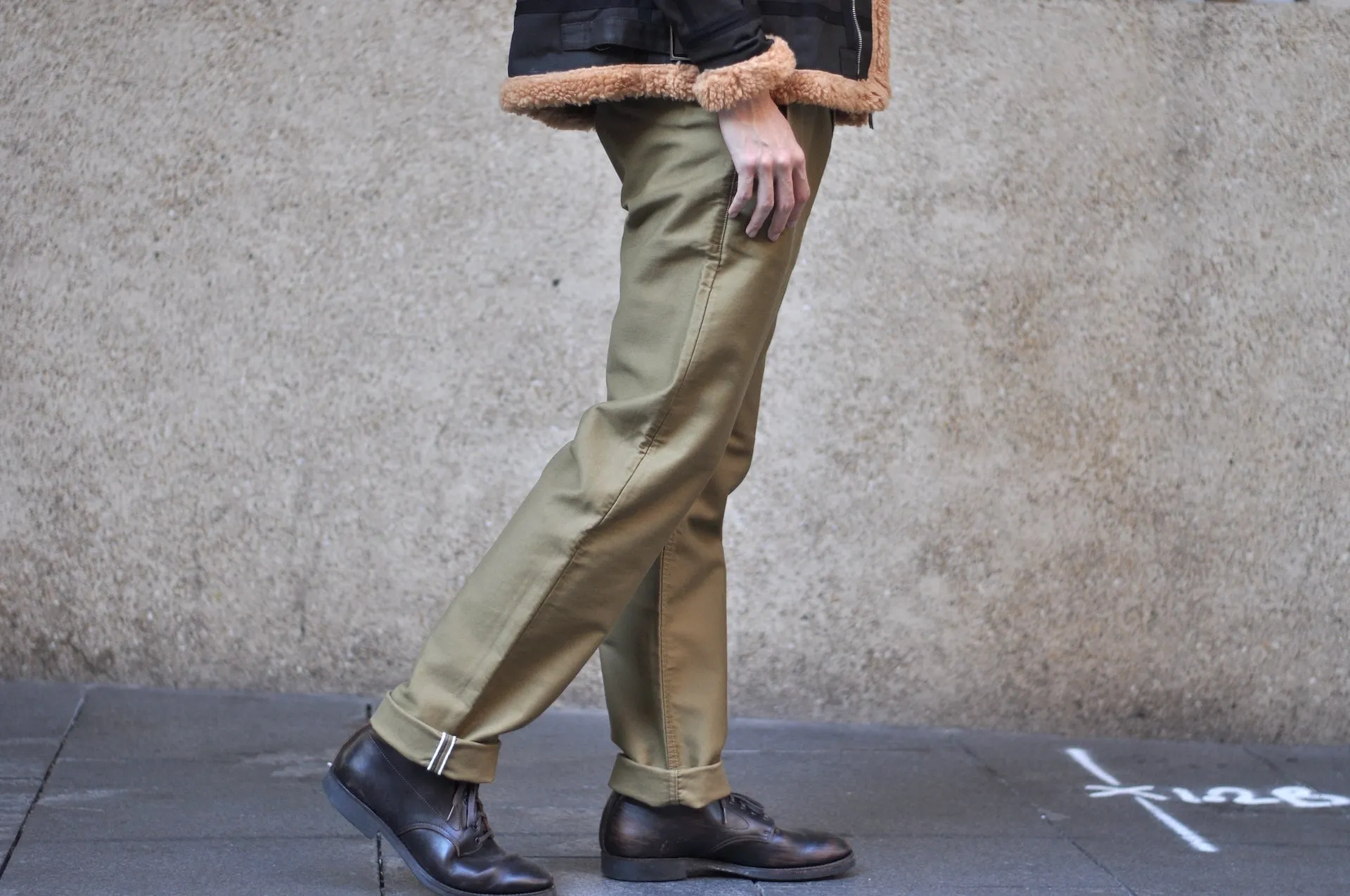 Pure Blue Japan 12oz Moleskin "Worker's Chinos" (Beige)