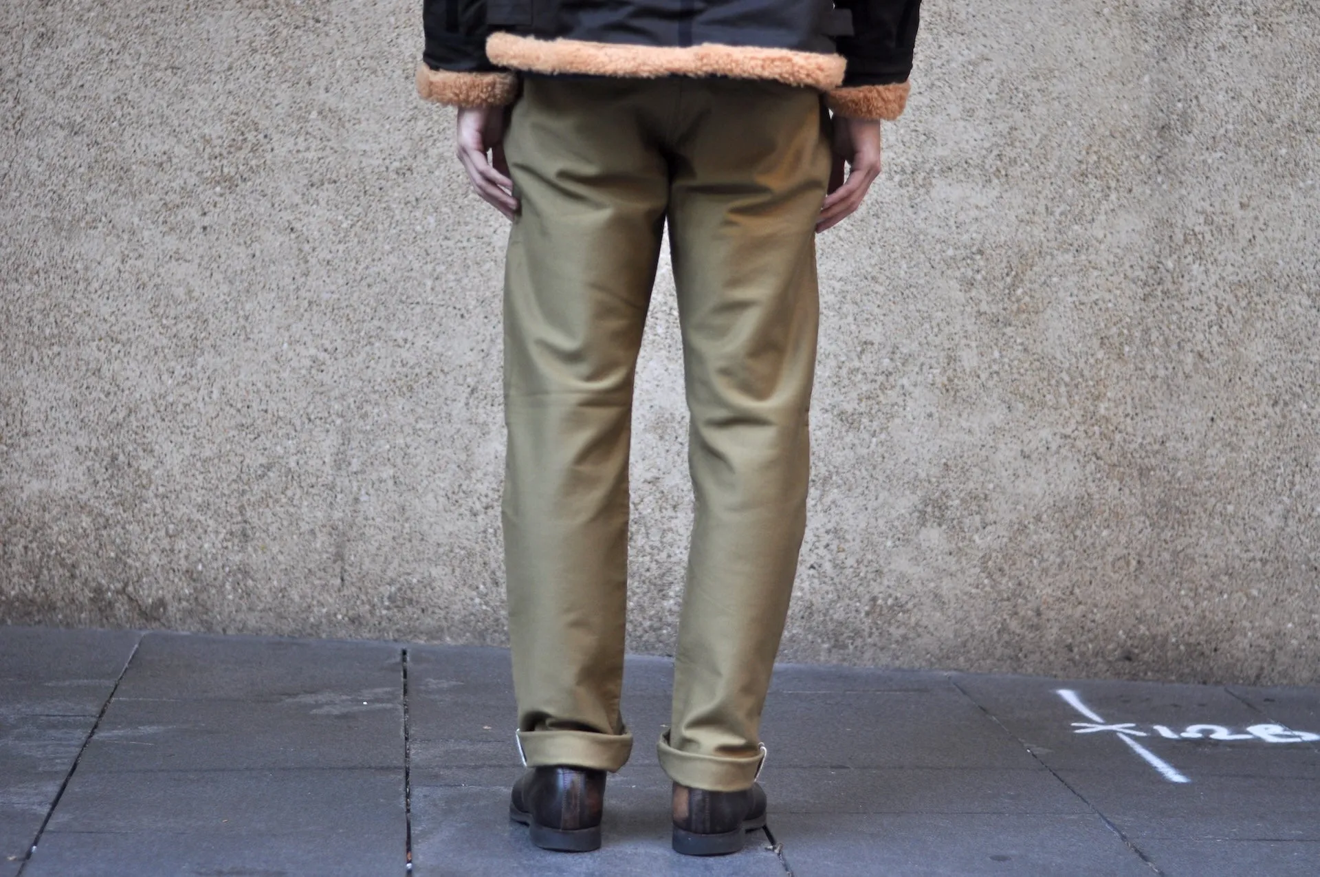 Pure Blue Japan 12oz Moleskin "Worker's Chinos" (Beige)