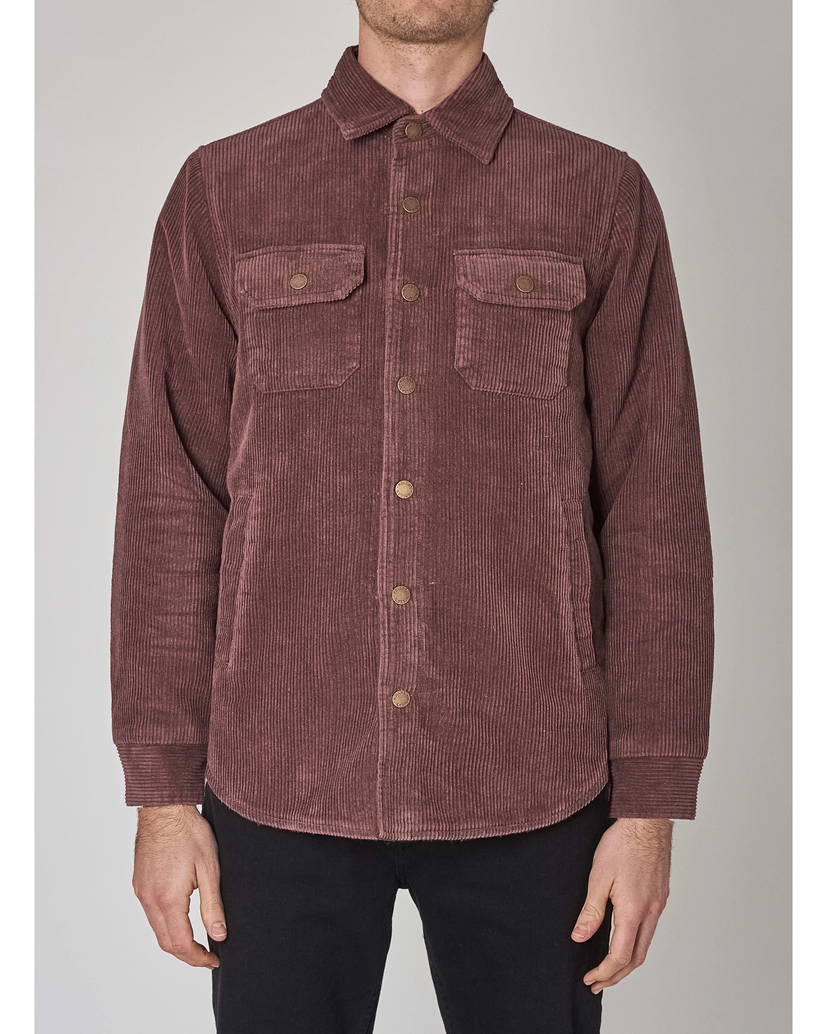 ROLLAS Mens Men At Work Cord Shacket Brown Cord