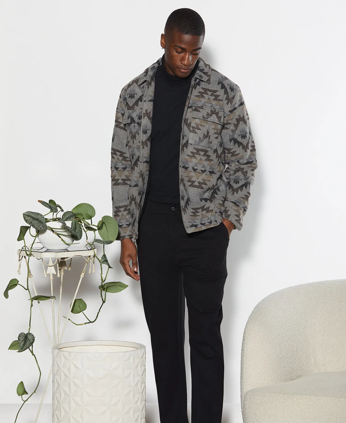 Salem Zip Shirt Jacket (Charcoal)