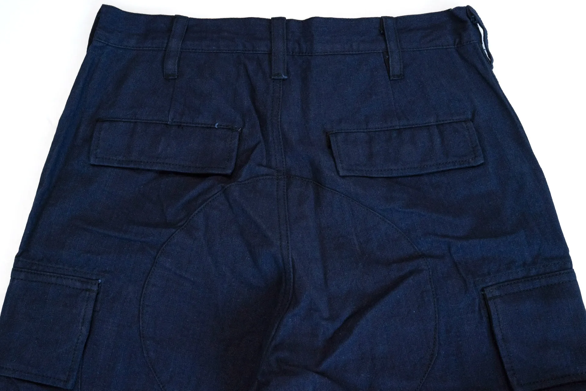 Samurai Natural Indigo Dyed Ripstop Jungle Fatigue Pants (Straight fit)