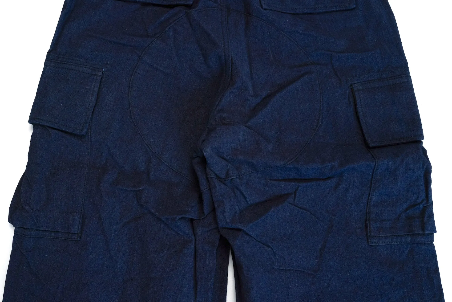 Samurai Natural Indigo Dyed Ripstop Jungle Fatigue Pants (Straight fit)