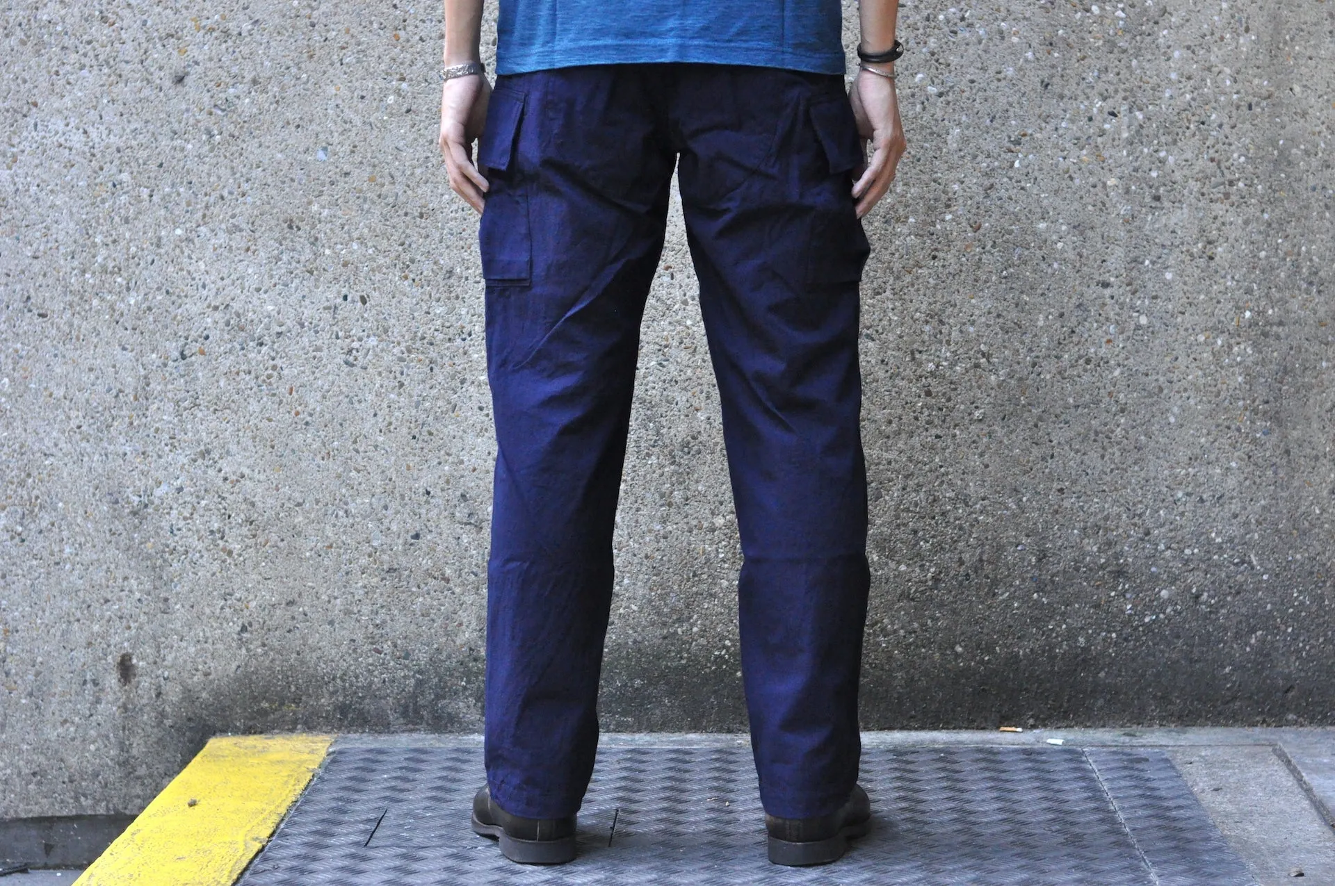 Samurai Natural Indigo Dyed Ripstop Jungle Fatigue Pants (Straight fit)