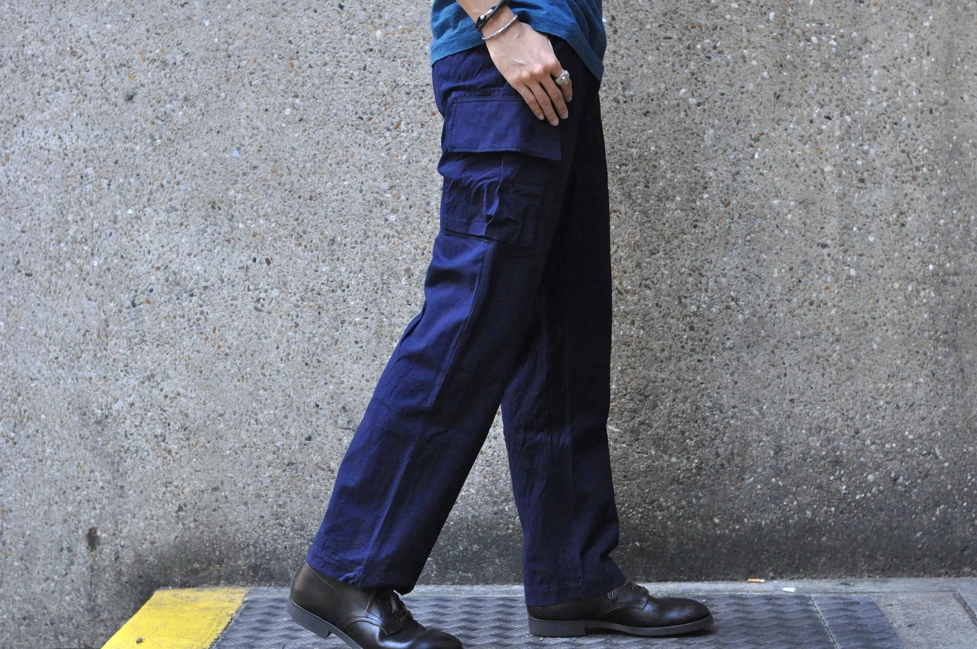 Samurai Natural Indigo Dyed Ripstop Jungle Fatigue Pants (Straight fit)