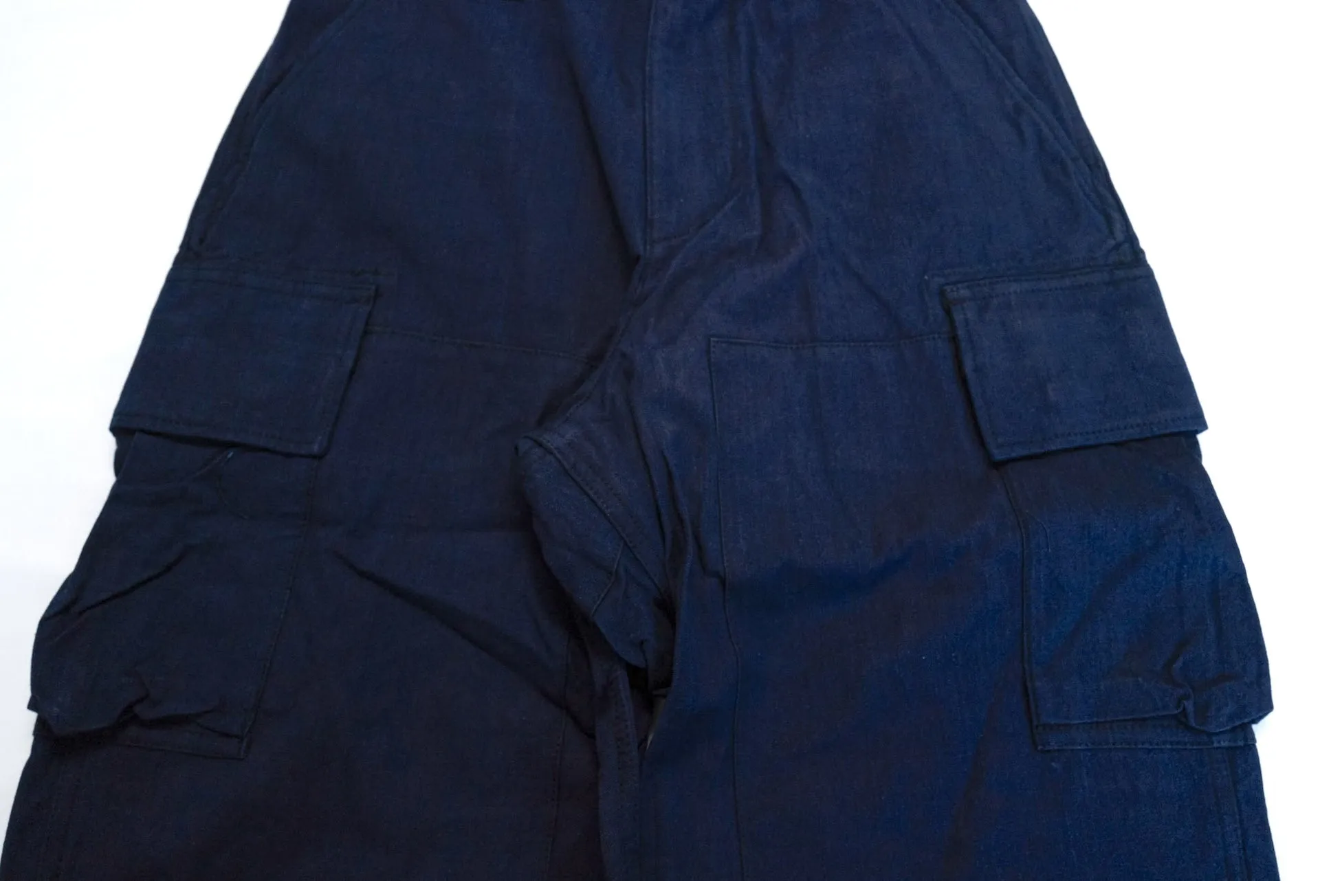 Samurai Natural Indigo Dyed Ripstop Jungle Fatigue Pants (Straight fit)