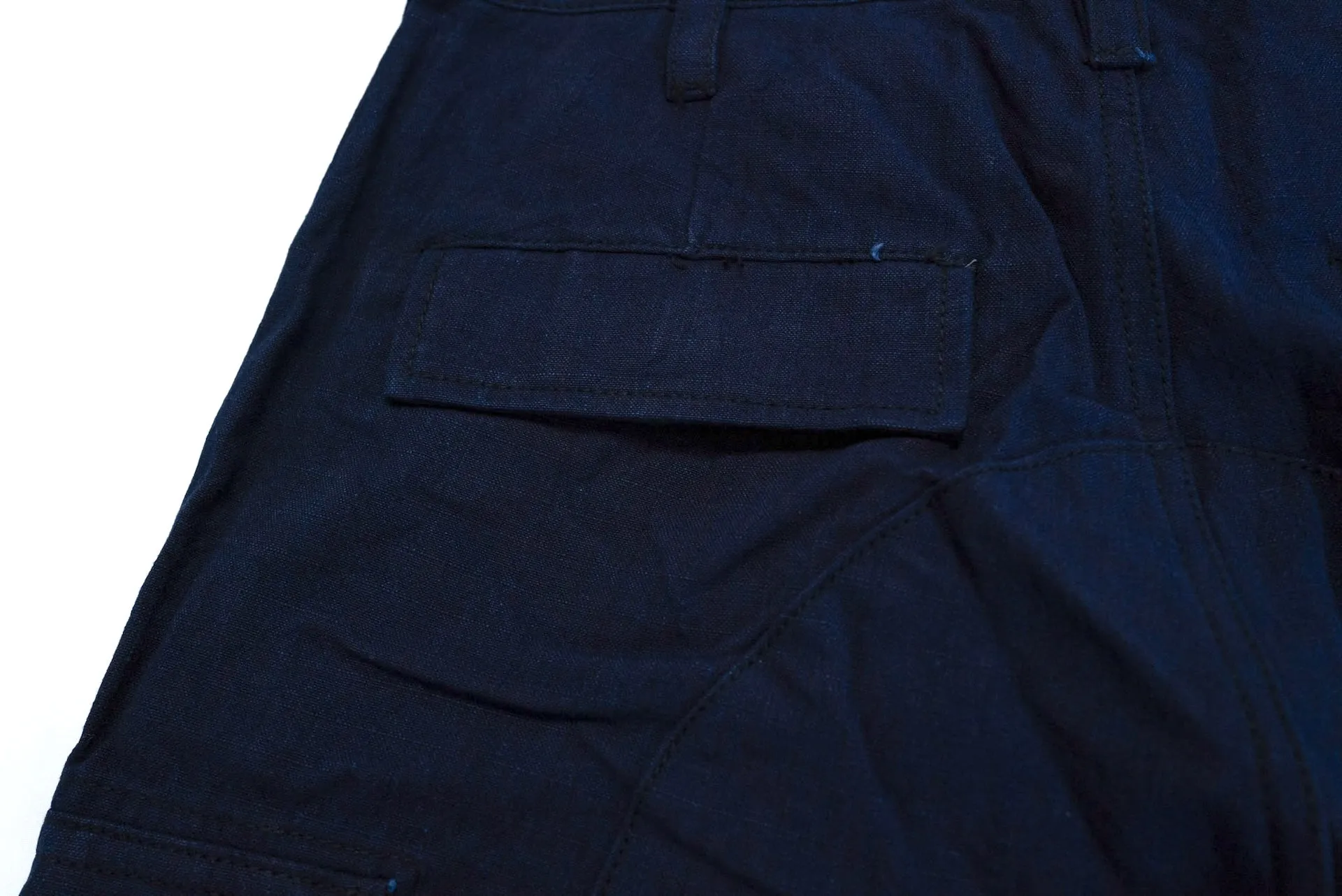 Samurai Natural Indigo Dyed Ripstop Jungle Fatigue Pants (Straight fit)