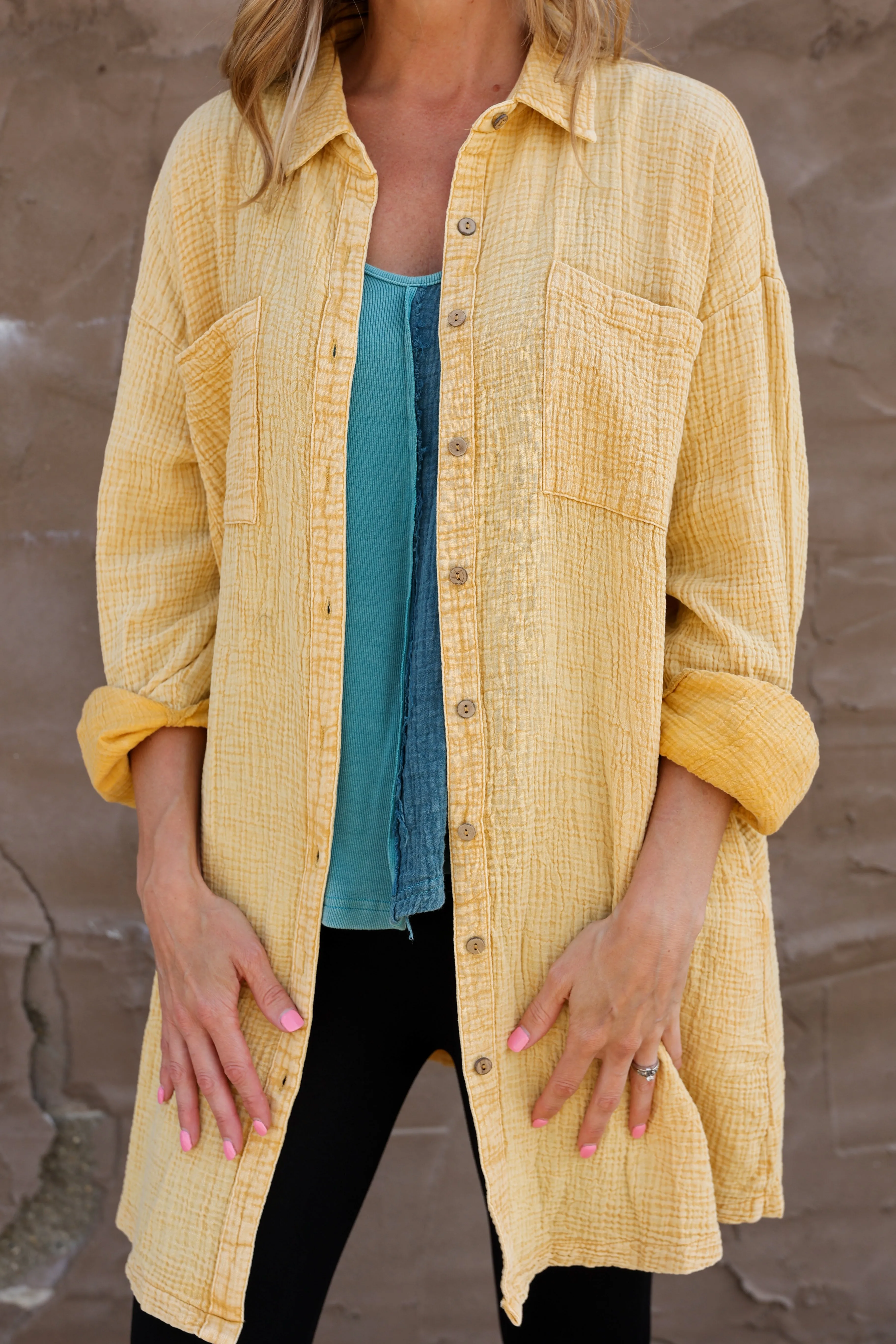 Shacket in Mustard Yellow