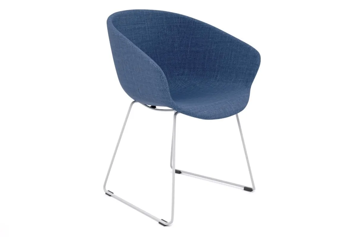 Teddy Fabric Tub Chair - Sled Base