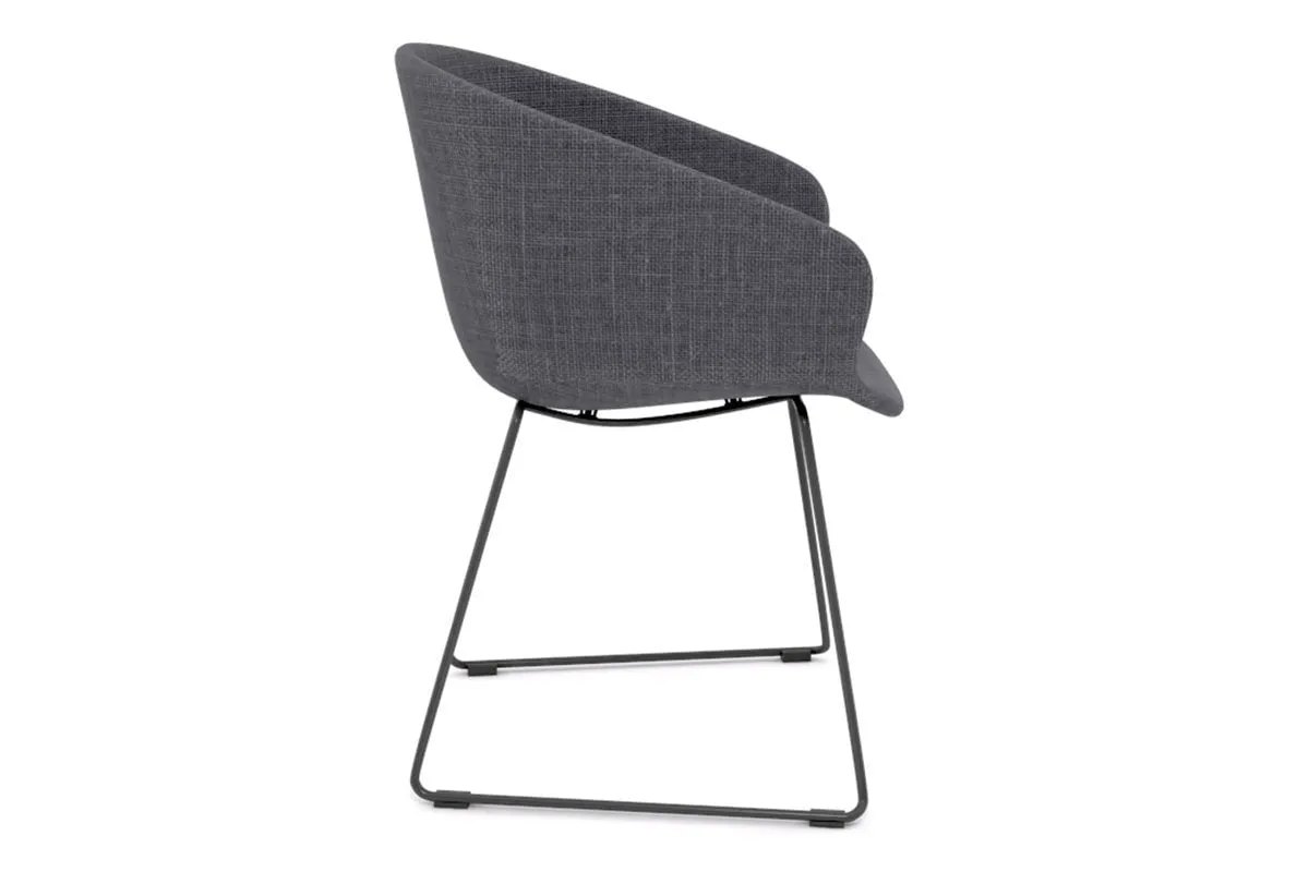 Teddy Fabric Tub Chair - Sled Base