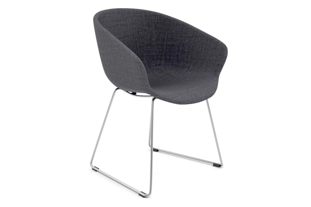 Teddy Fabric Tub Chair - Sled Base