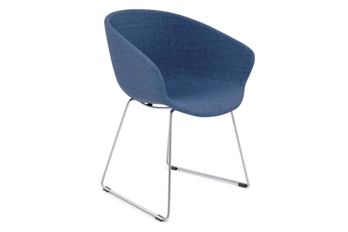 Teddy Fabric Tub Chair - Sled Base