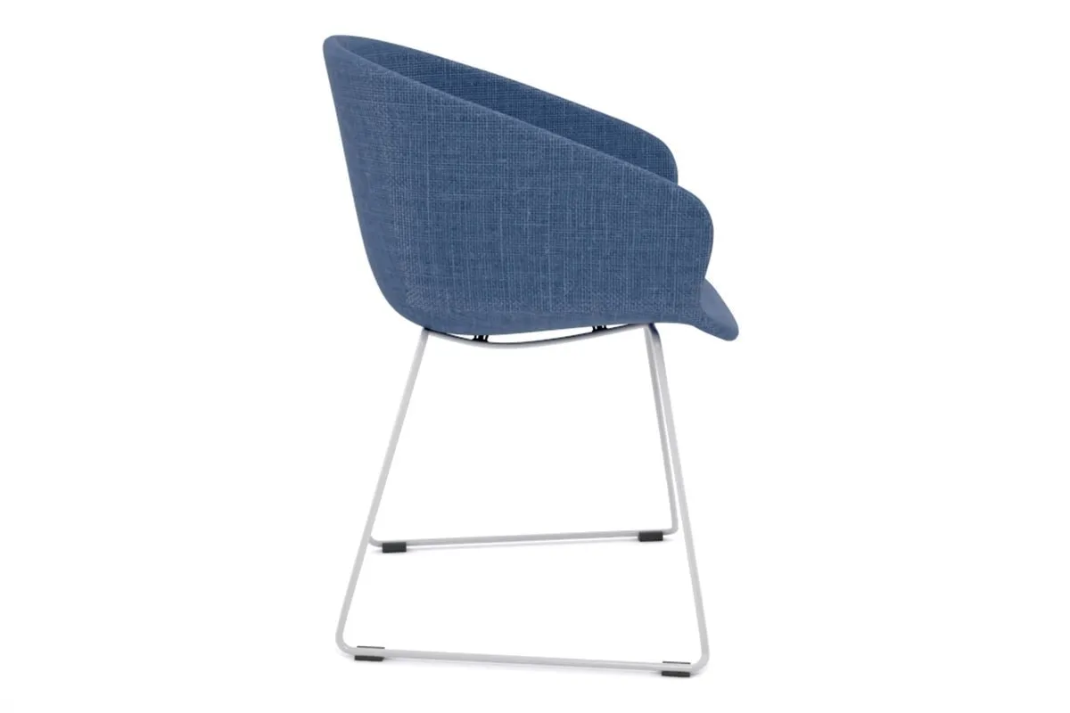 Teddy Fabric Tub Chair - Sled Base