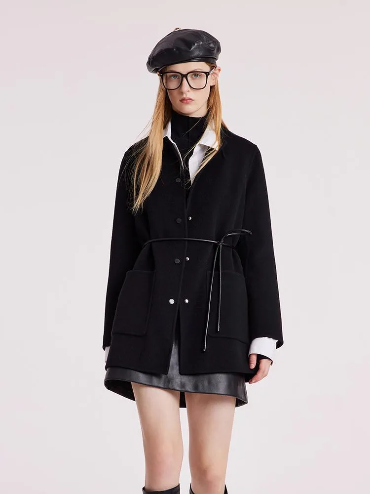 Tencel Wool Double-Faced Coat With Belt