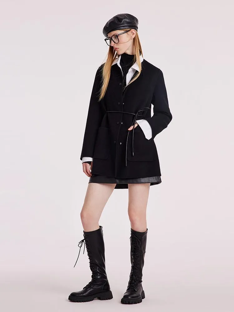 Tencel Wool Double-Faced Coat With Belt