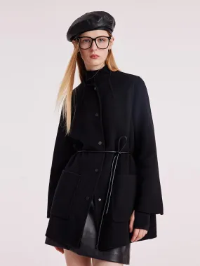 Tencel Wool Double-Faced Coat With Belt