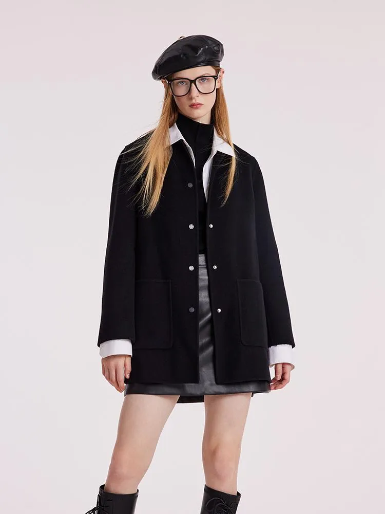 Tencel Wool Double-Faced Coat With Belt