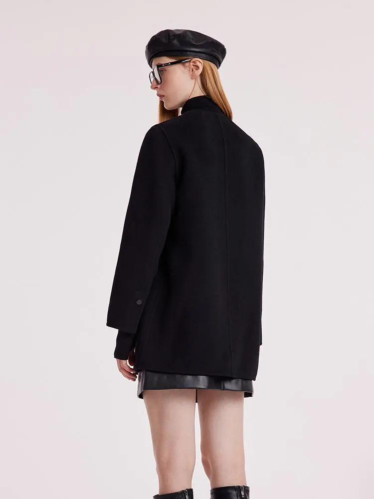 Tencel Wool Double-Faced Coat With Belt