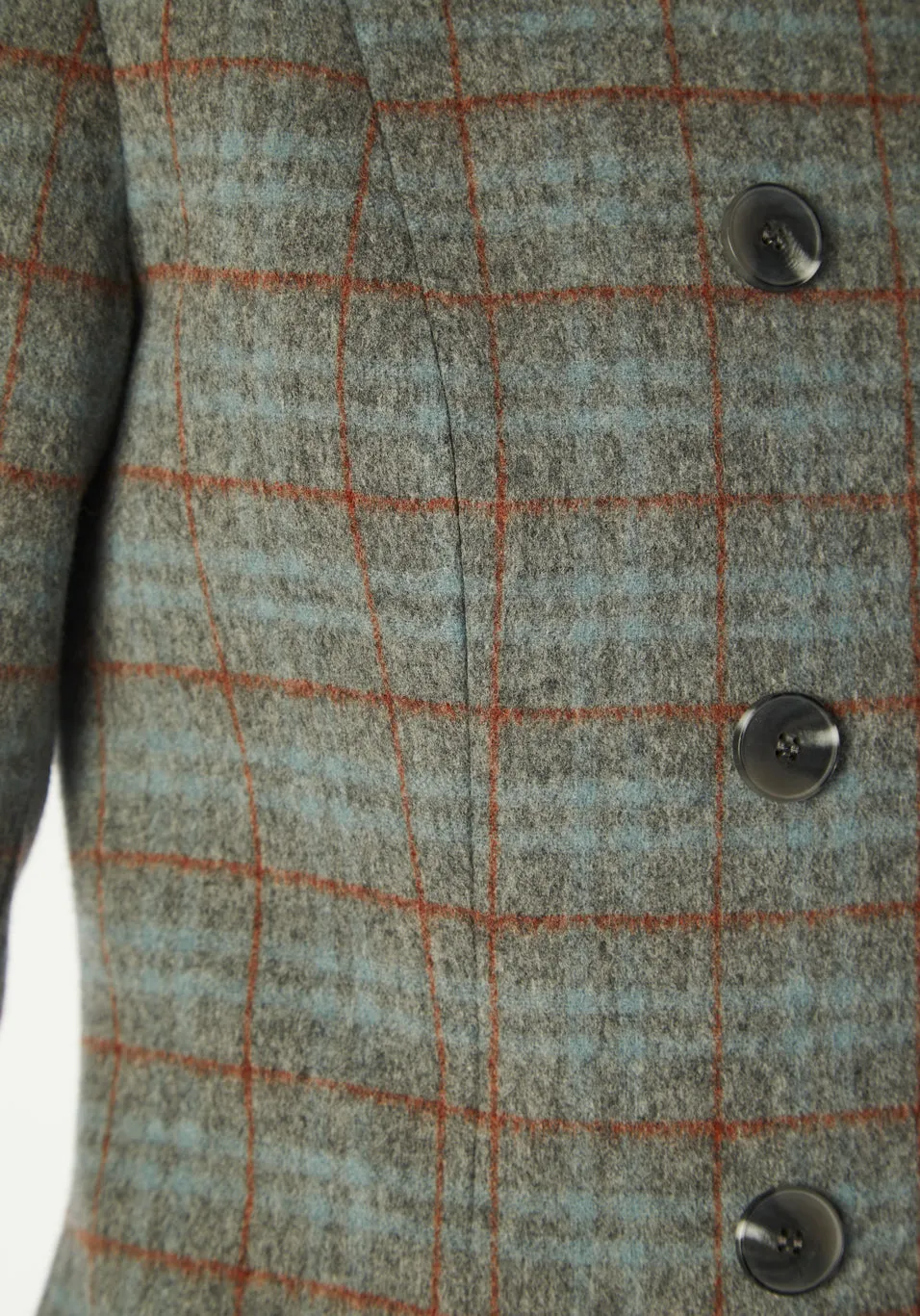 Tori Coat | Silver Blue Check
