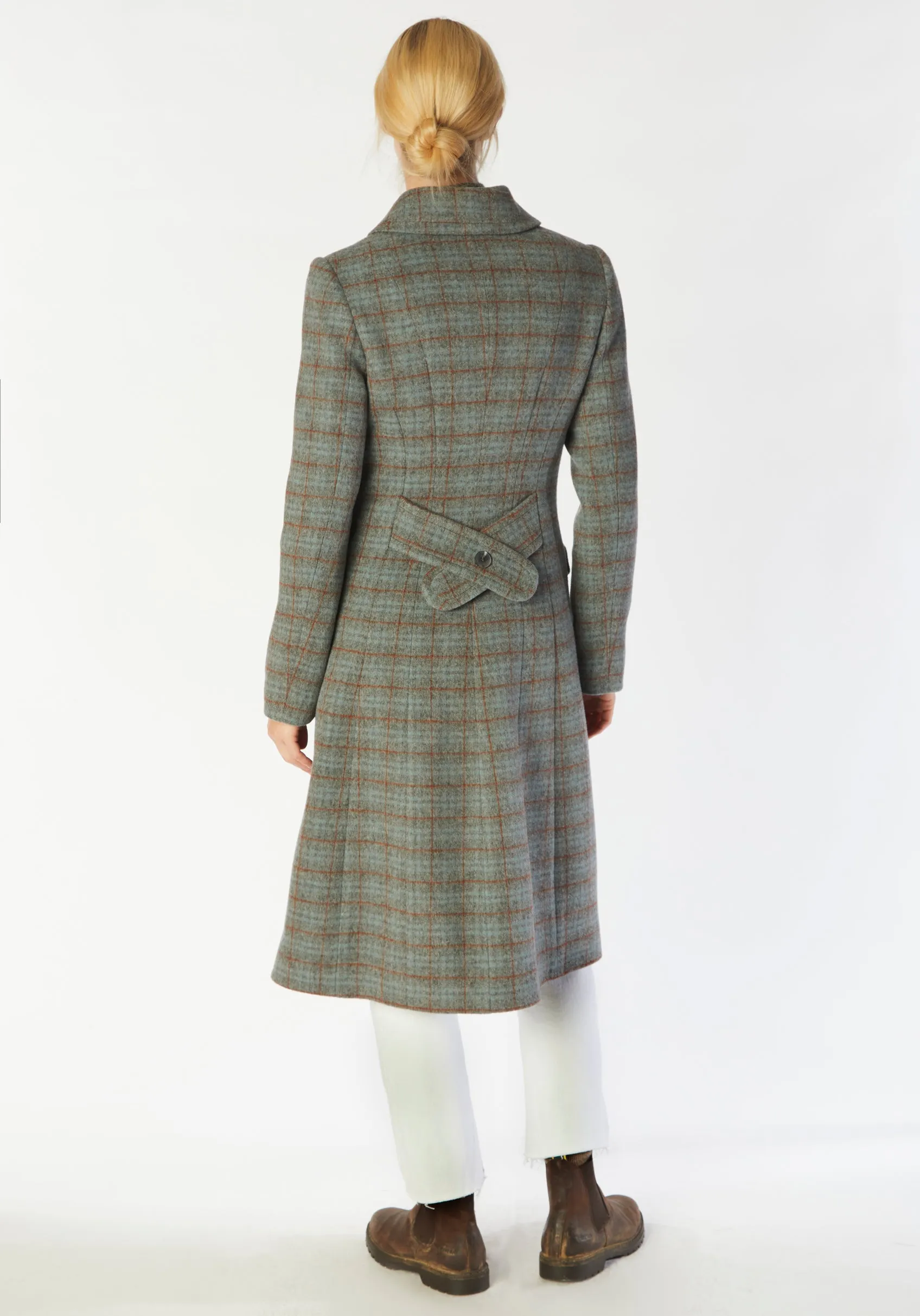 Tori Coat | Silver Blue Check