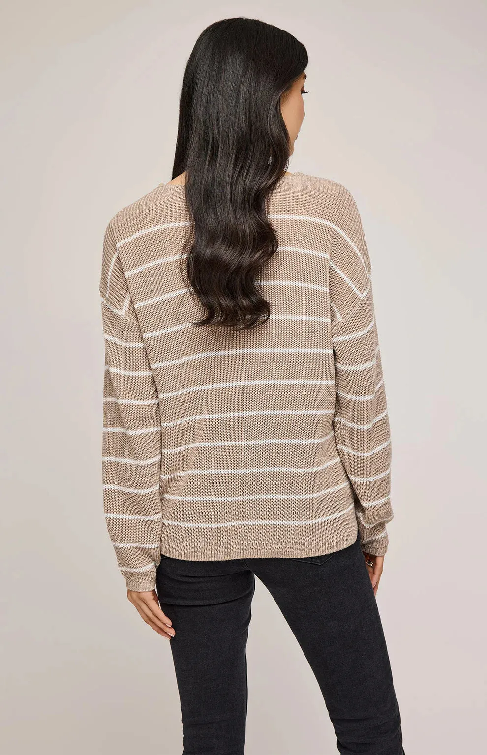 Tucker Sweater-Heather Cashew Stripe